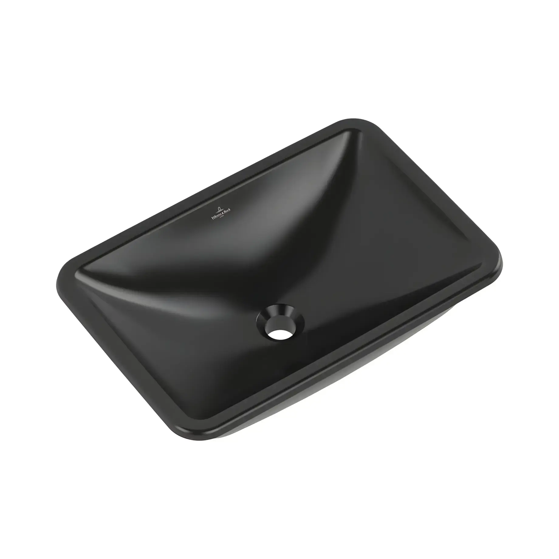 Умивальник Loop & Friends Villeroy & Boch 4A5701R7 Pure Black CeramicPlus — ракурс 3/4
