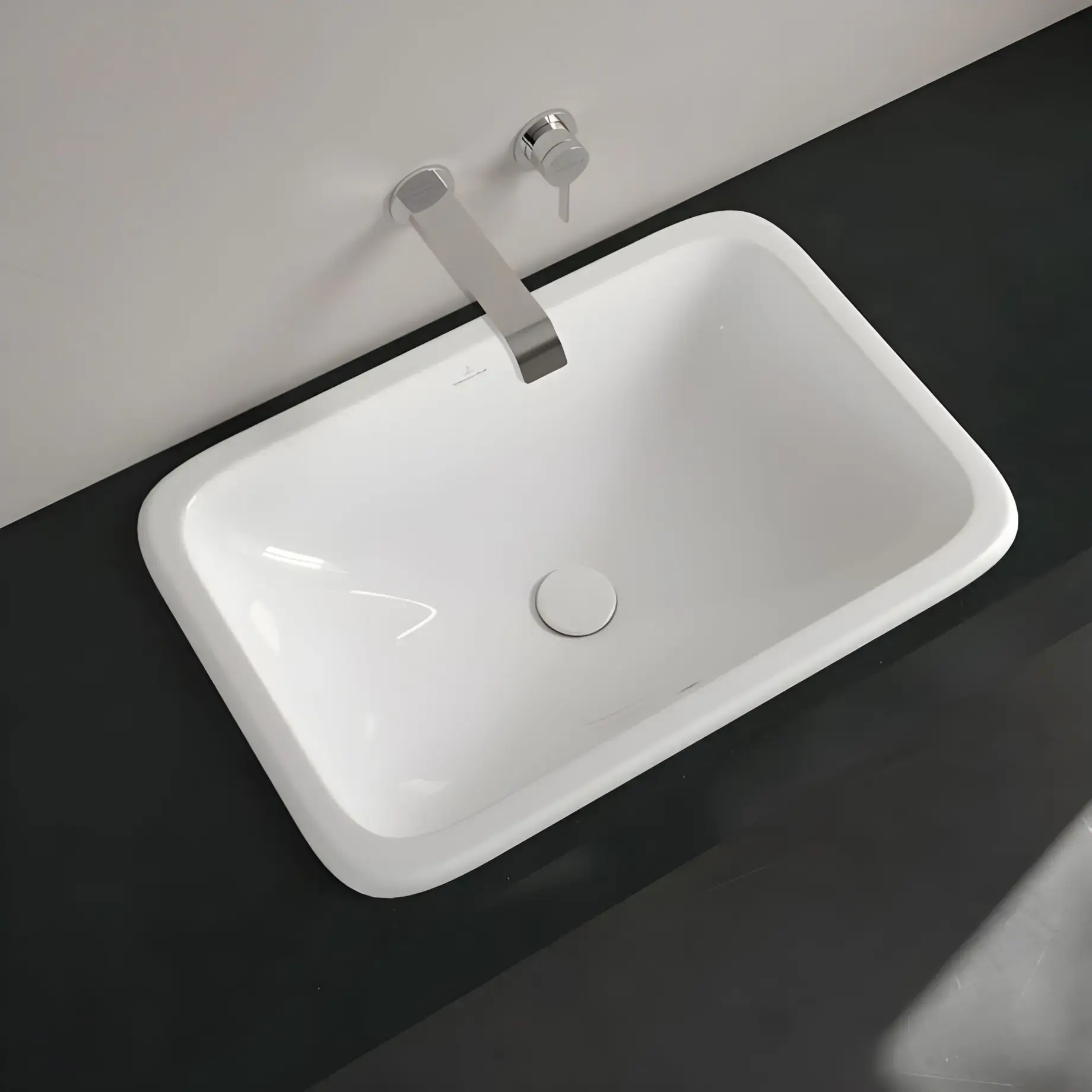 Умивальник Loop & Friends Villeroy & Boch 61452001 Alpine White — бічний ракурс