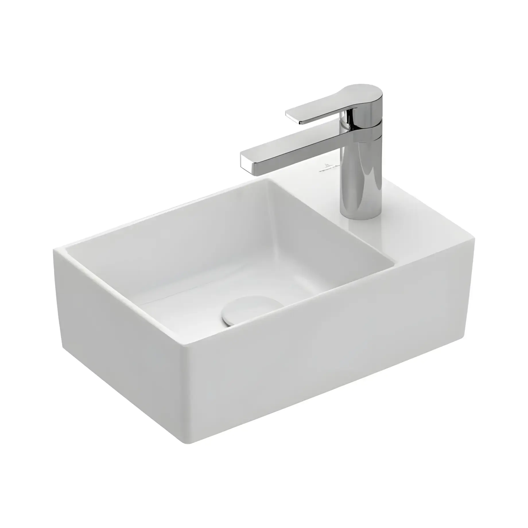 Умивальник Memento 2.0 Villeroy & Boch 43234001 Alpine White 40 x 26 см — вид на білому тлі