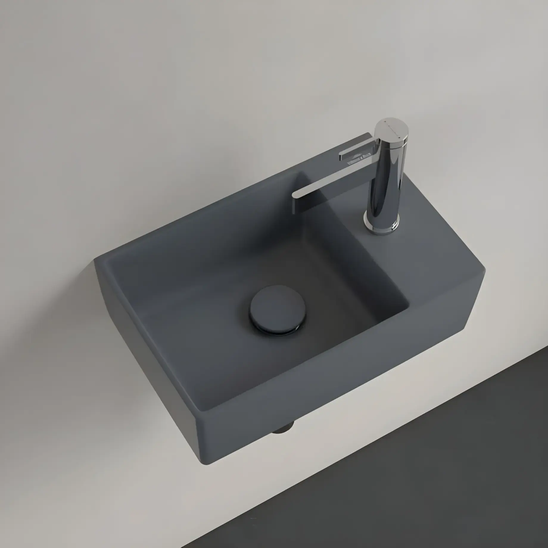 Умивальник Memento 2.0 Villeroy & Boch 432340I4 Graphite CeramicPlus — вид спереду