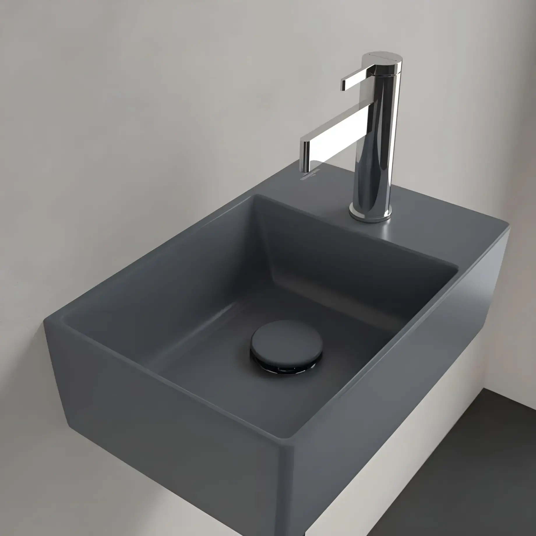 Умивальник Memento 2.0 Villeroy & Boch 432340I4 Graphite CeramicPlus — вид згори