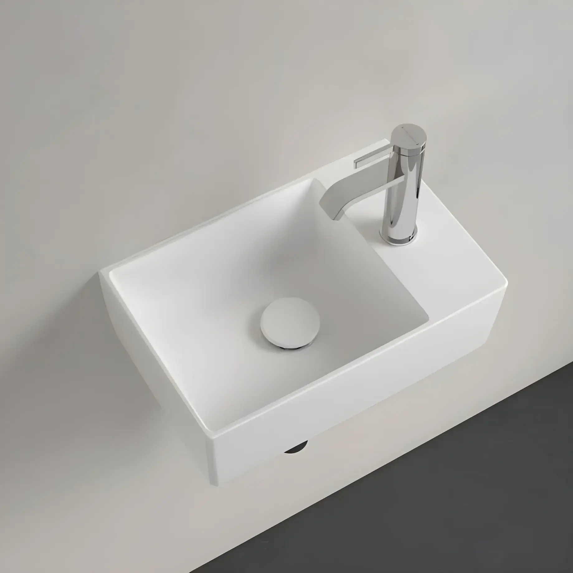 Умивальник Memento 2.0 Villeroy & Boch 43234G01 Alpine White — вид ззаду
