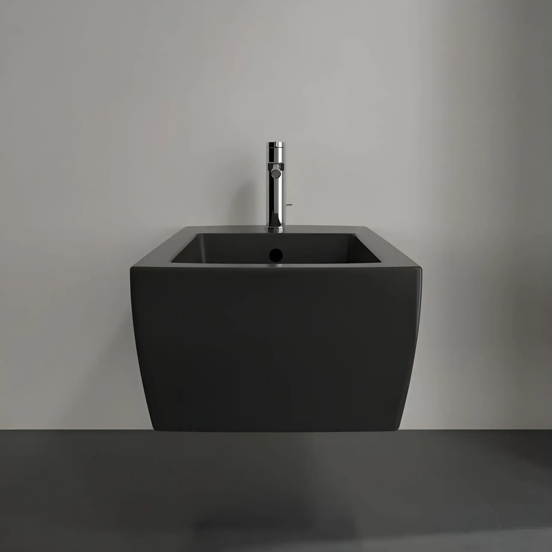 Біде Memento 2.0 Villeroy & Boch 443300S5 Ebony CeramicPlus — бічний ракурс