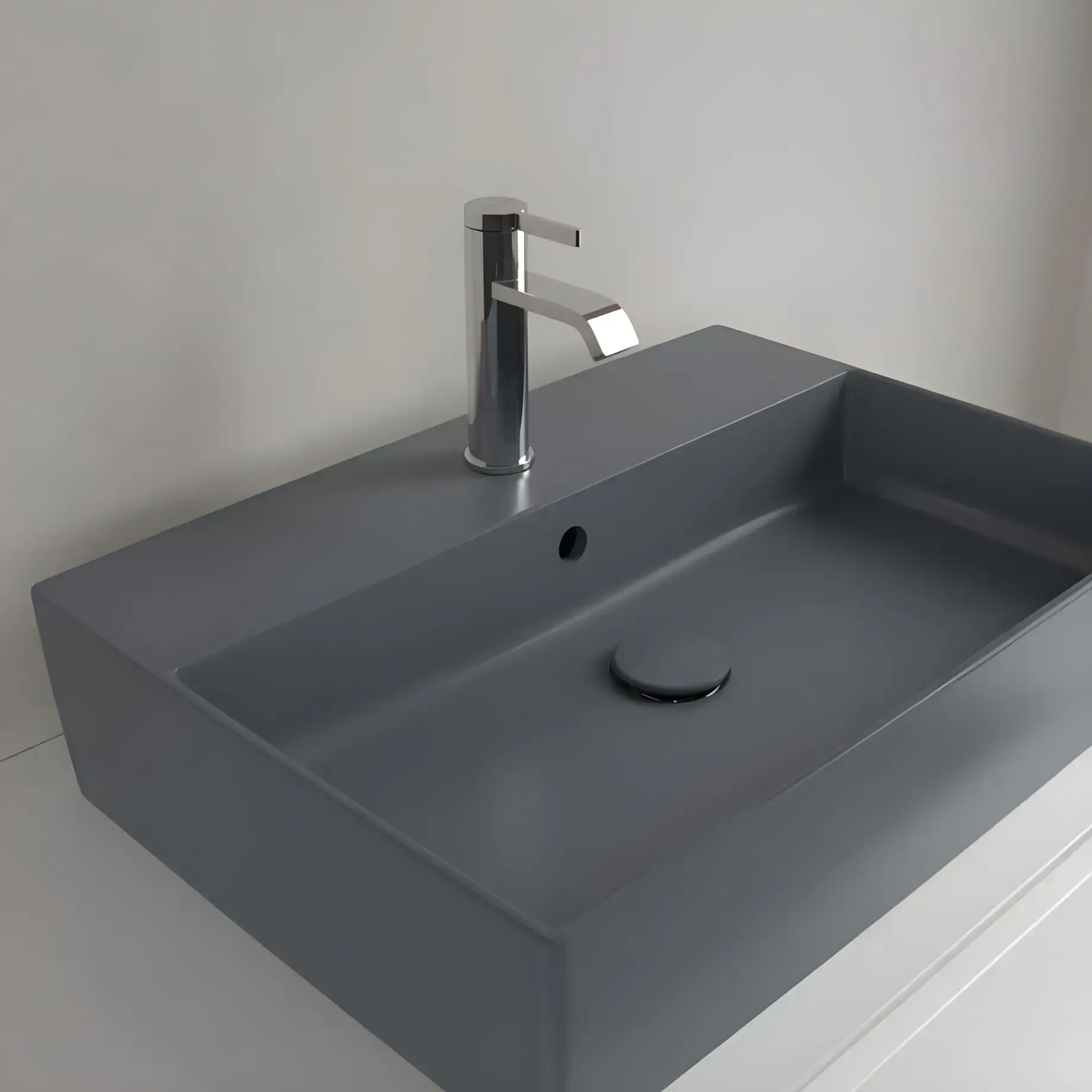Умивальник Memento 2.0 Villeroy & Boch 4A0750i4 Graphite CeramicPlus — вид згори