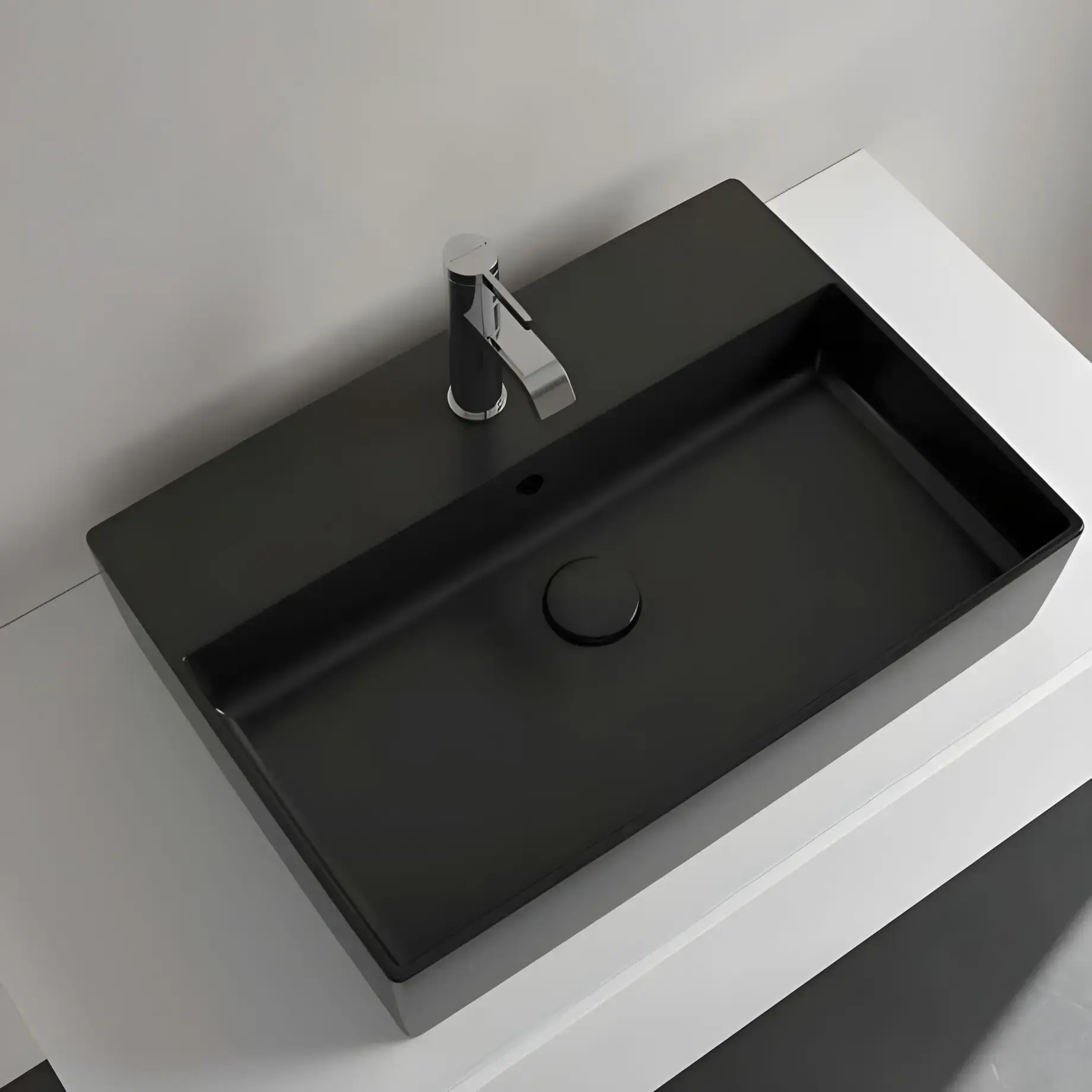 Умивальник Memento 2.0 Villeroy & Boch 4A0750R7 Pure Black CeramicPlus — вид спереду