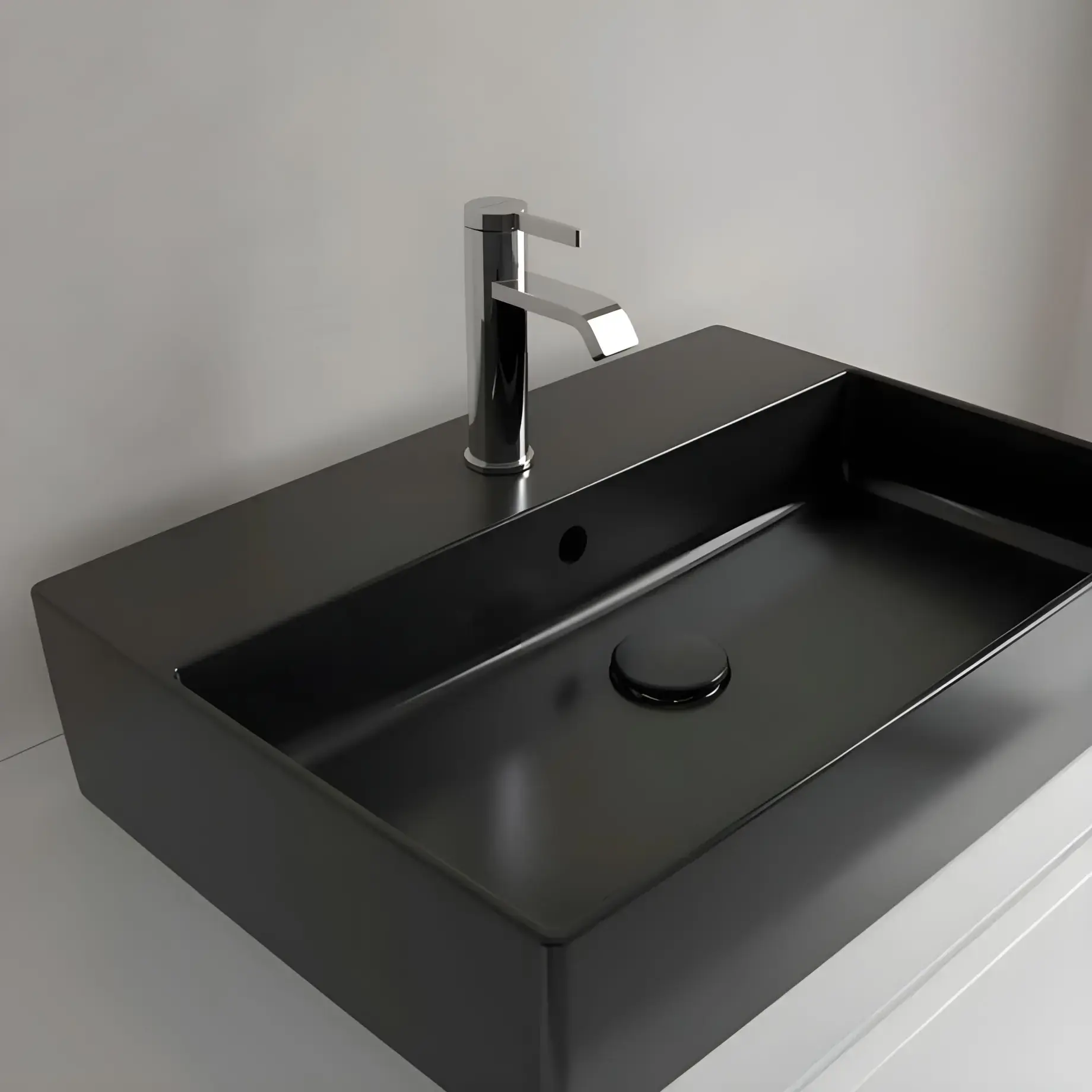 Умивальник Memento 2.0 Villeroy & Boch 4A0750R7 Pure Black CeramicPlus — вид згори