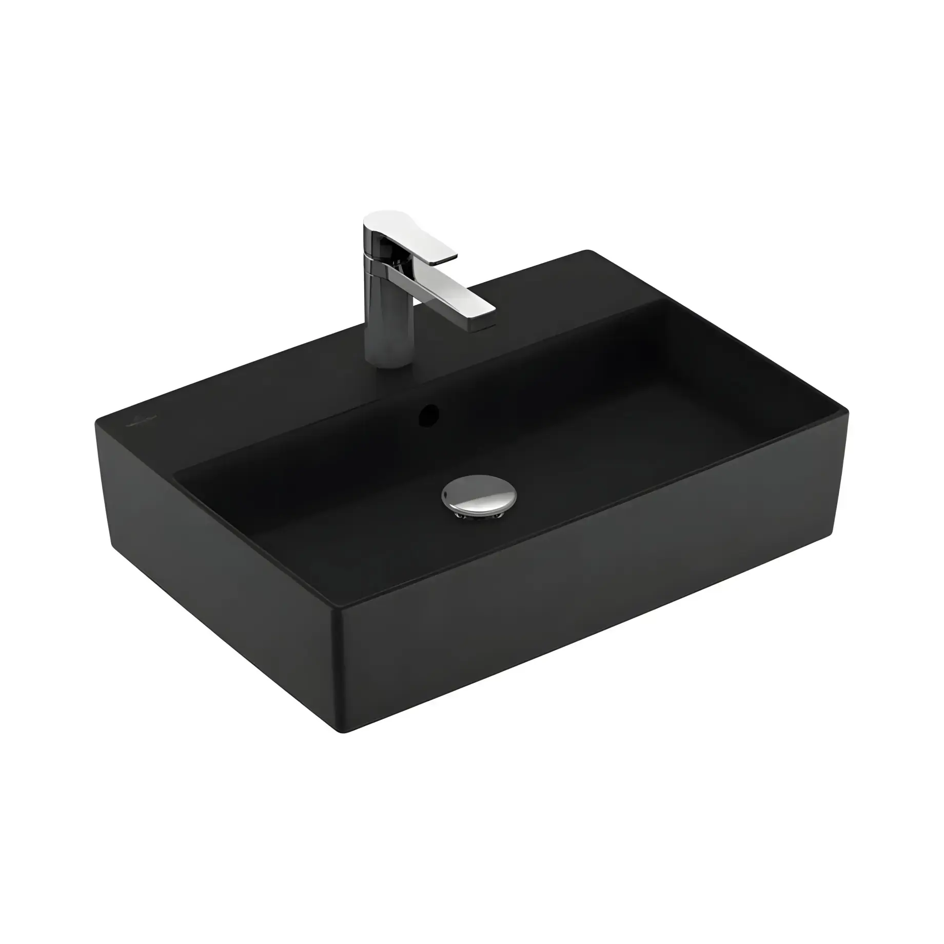 Умивальник Memento 2.0 Villeroy & Boch 4A0750S5 Ebony CeramicPlus 50 х 42 см — вид на білому тлі