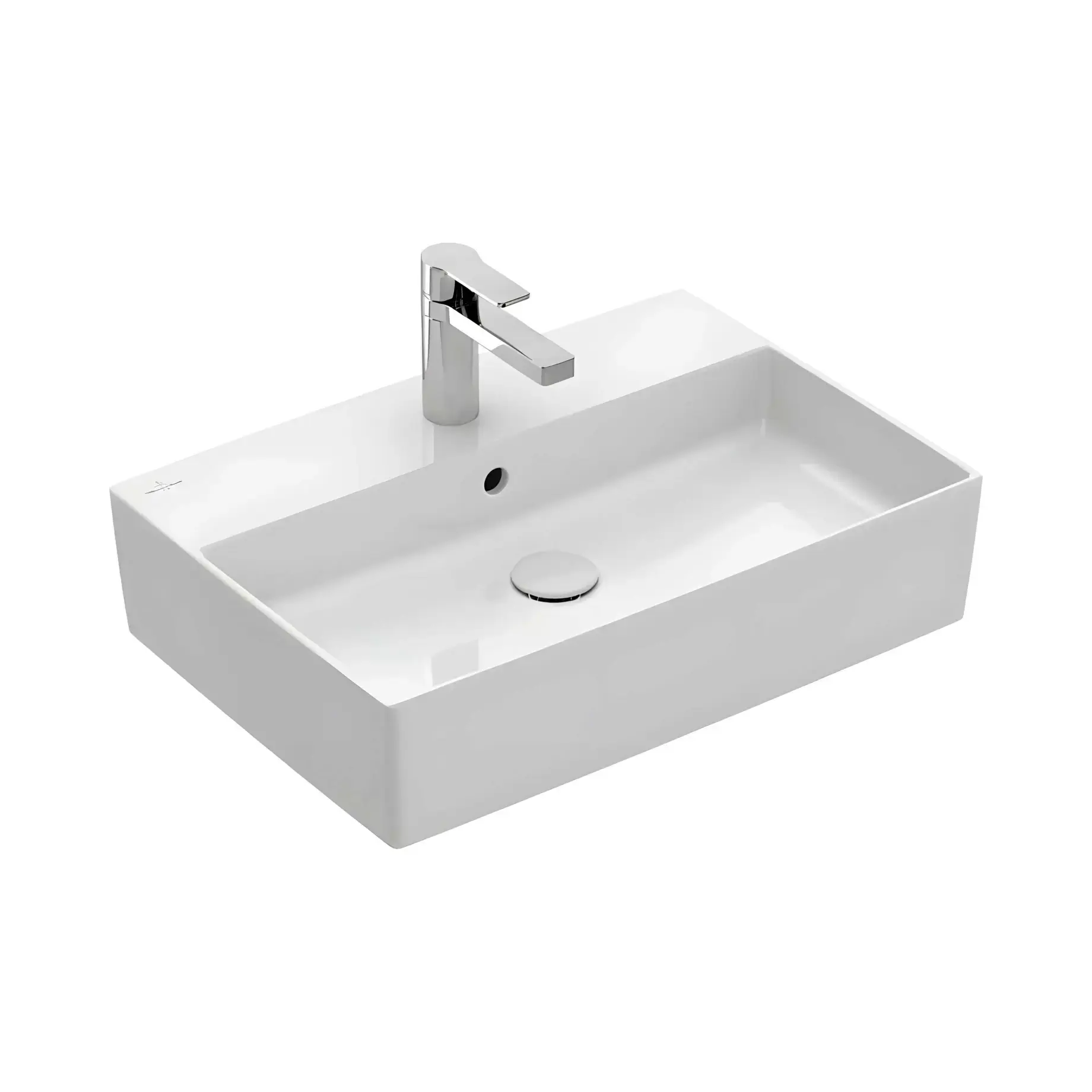 Умивальник Memento 2.0 Villeroy & Boch 4A0760R1 Alpine White CeramicPlus 60 х 42 см — вид на білому тлі