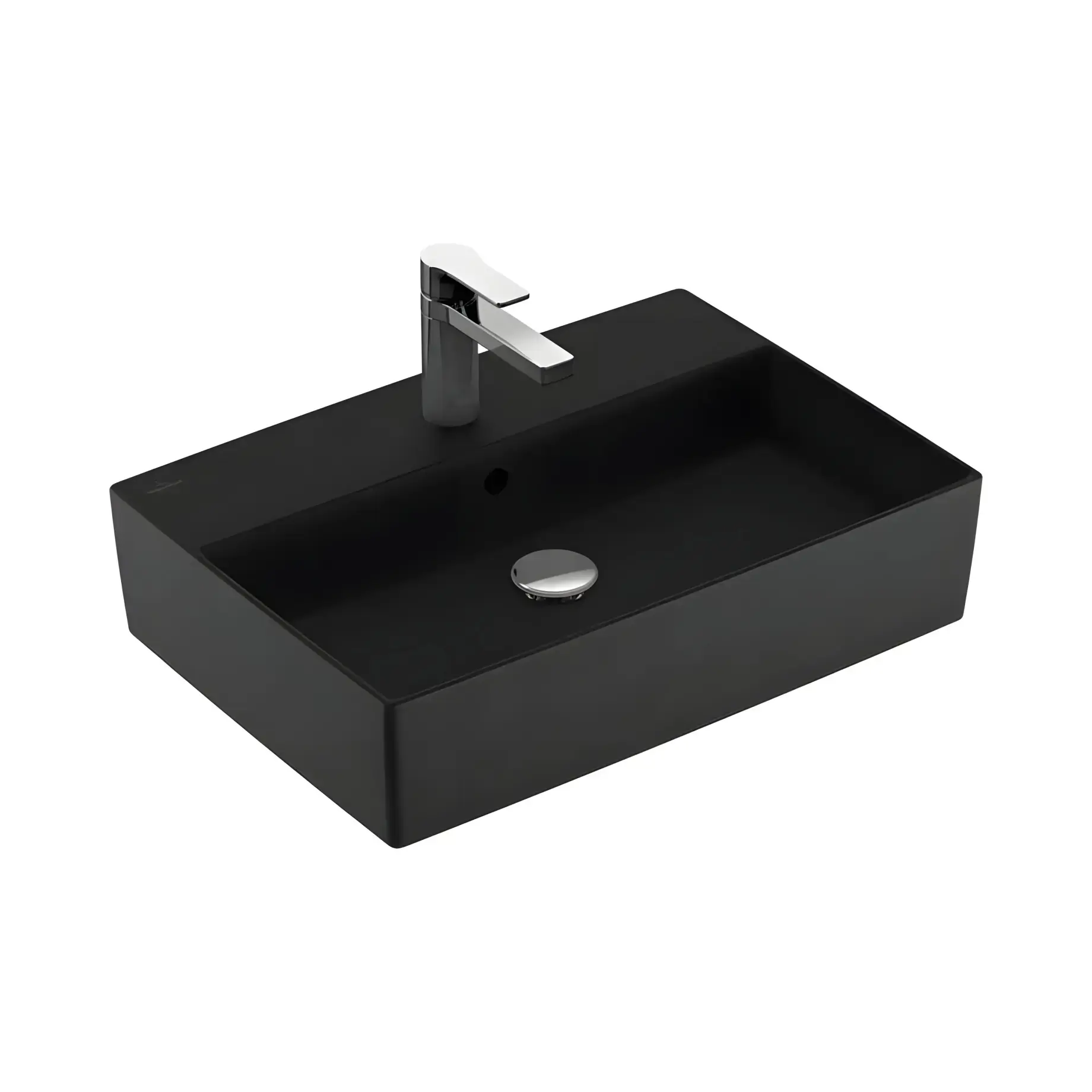 Умивальник Memento 2.0 Villeroy & Boch 4A0760S5 Ebony CeramicPlus 60 х 42 см — вид на білому тлі