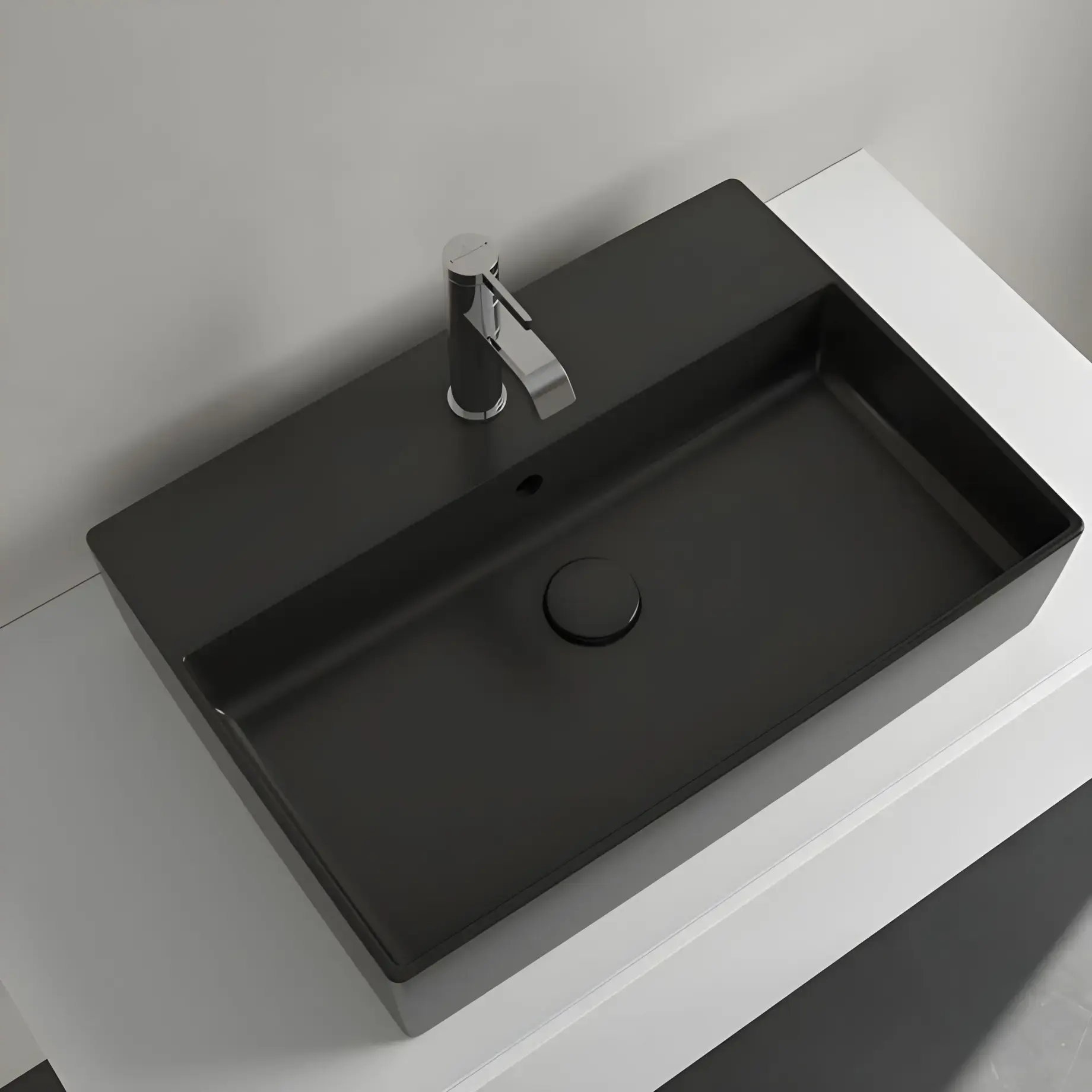 Умивальник Memento 2.0 Villeroy & Boch 4A0760S5 Ebony CeramicPlus — вид спереду