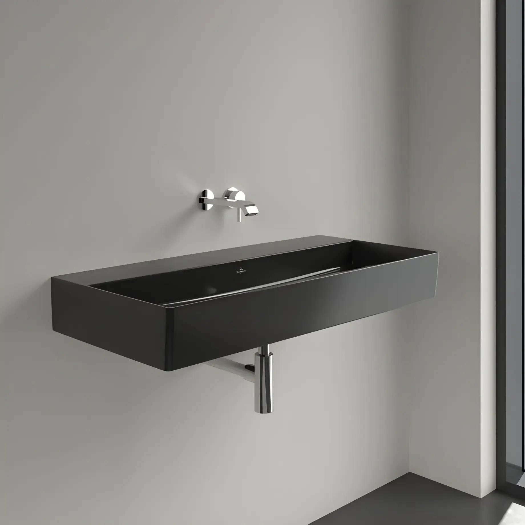 Умивальник Memento 2.0 Villeroy & Boch 4A221FR7 Pure Black CeramicPlus — бічний ракурс