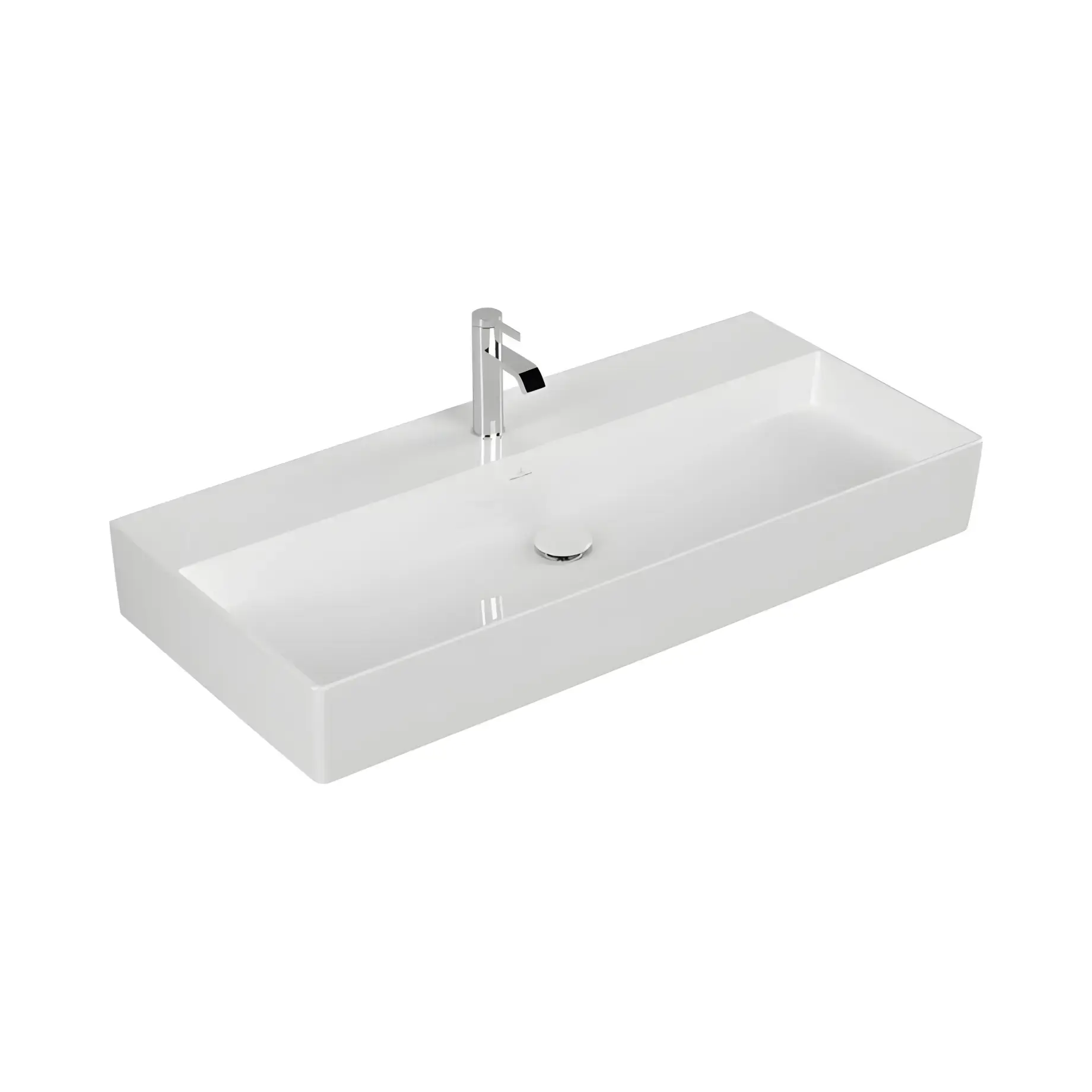 Умивальник Memento 2.0 Villeroy & Boch 4A221HR1 Alpine White CeramicPlus 100 х 47 см — вид на білому тлі