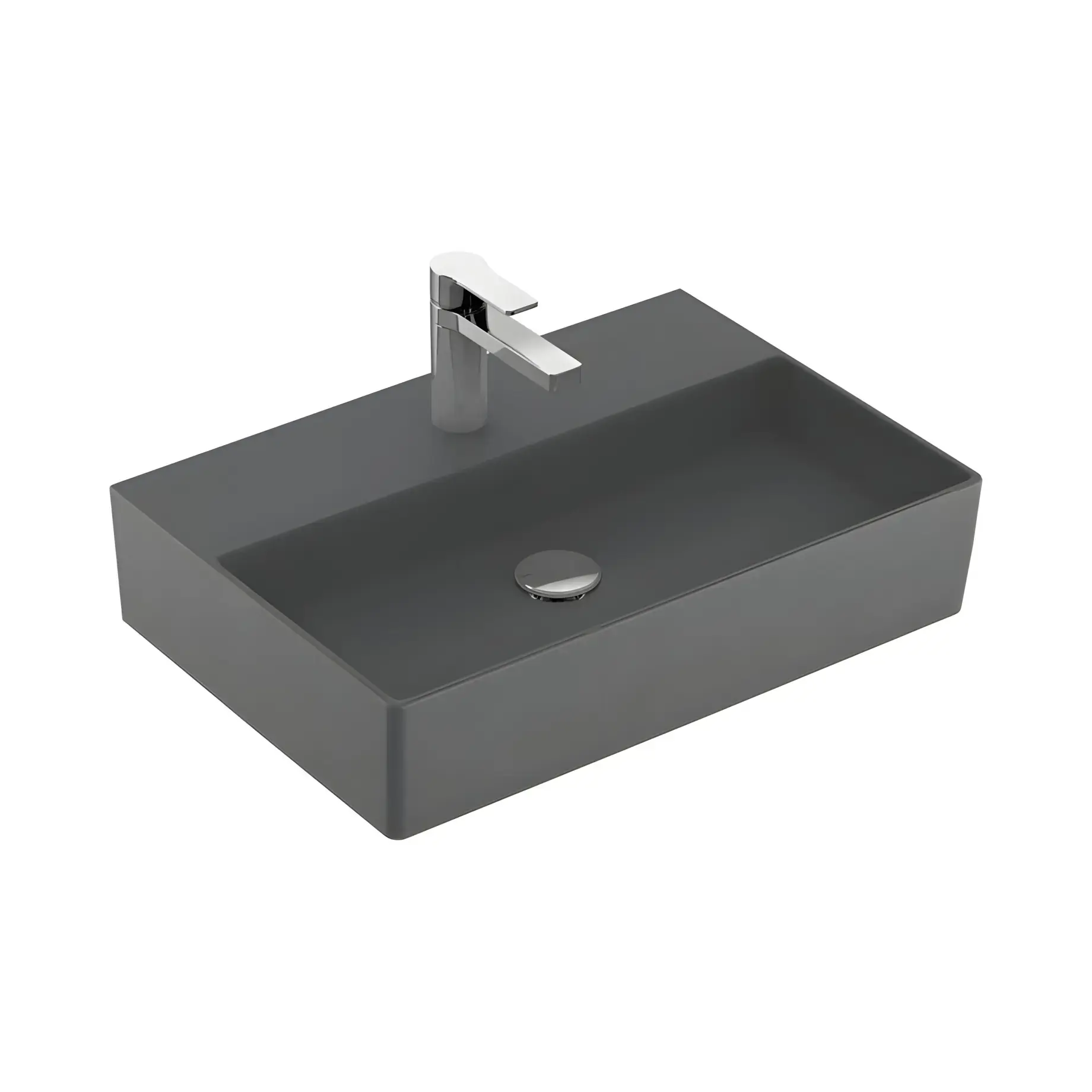 Умивальник Memento 2.0 Villeroy & Boch 4A2261I4 Graphite CeramicPlus — вид на білому тлі