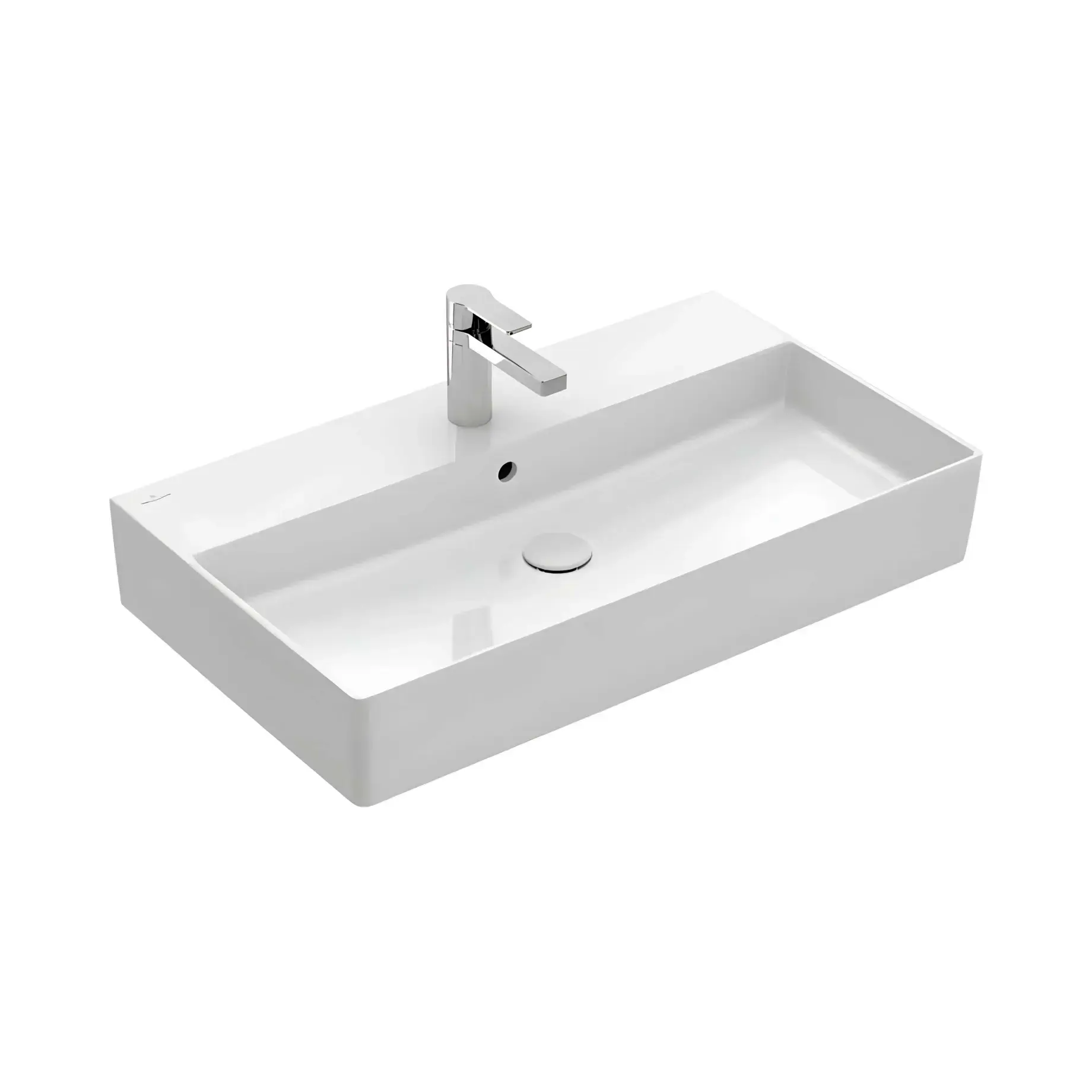 Умивальник Memento 2.0 Villeroy & Boch 4A228001 Alpine White 80 х 47 см — вид на білому тлі