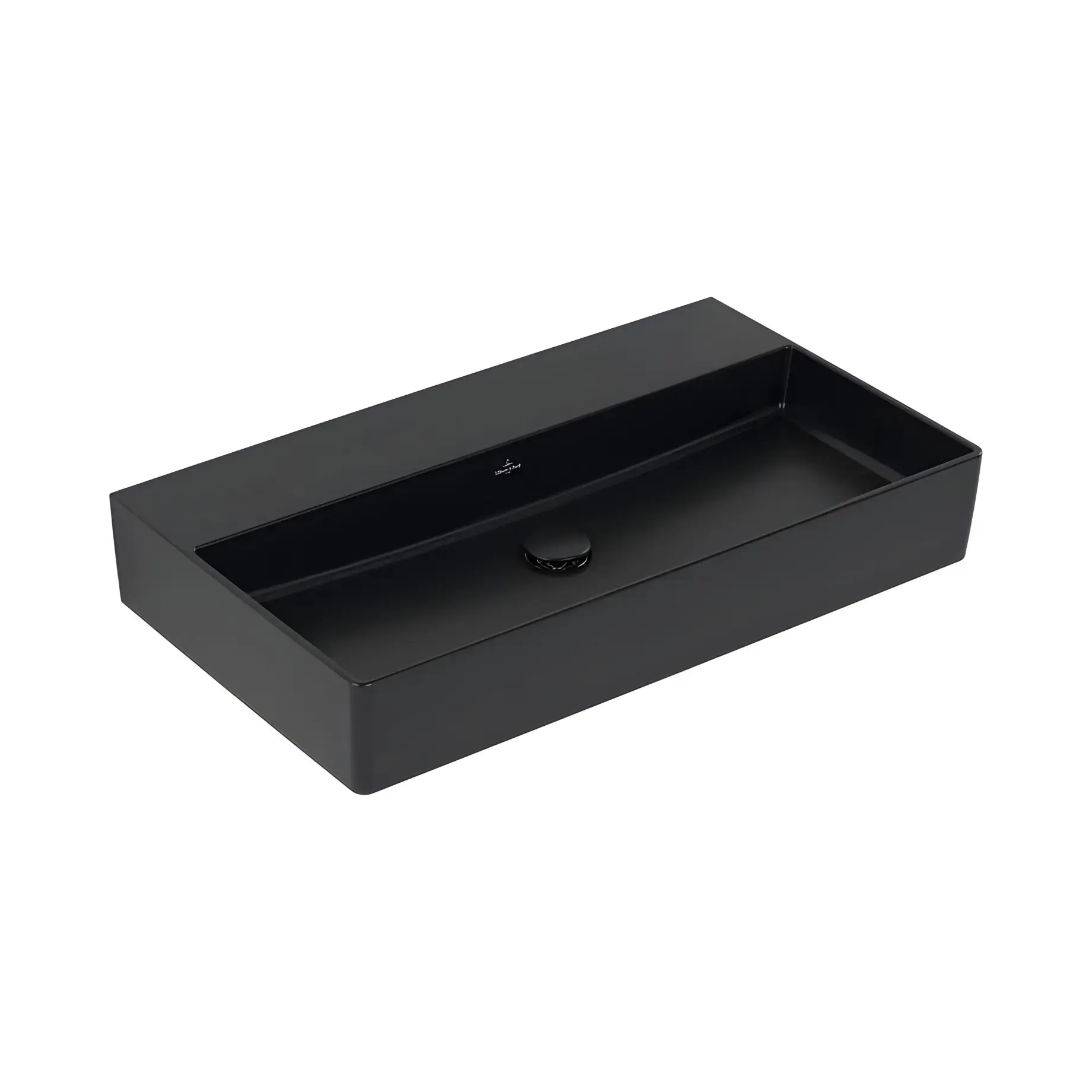 Умивальник Memento 2.0 Villeroy & Boch 4A2283S5 Ebony CeramicPlus 80 х 47 см — вид на білому тлі