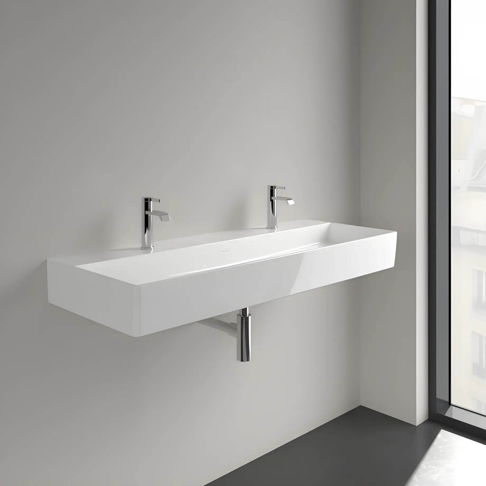 Умивальник Memento 2.0 Villeroy & Boch 4A22C1R1 Alpine White CeramicPlus — бічний ракурс