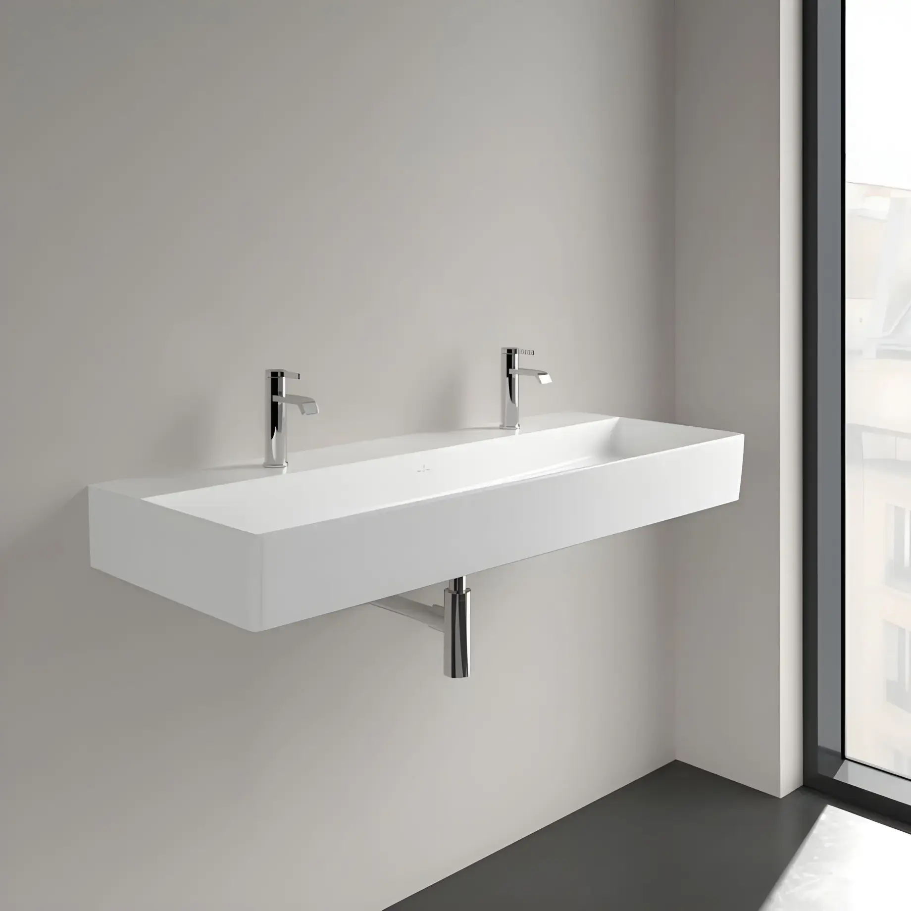 Умывальник Memento 2.0 Villeroy & Boch 4A22C1RW White Alpin — боковой ракурс