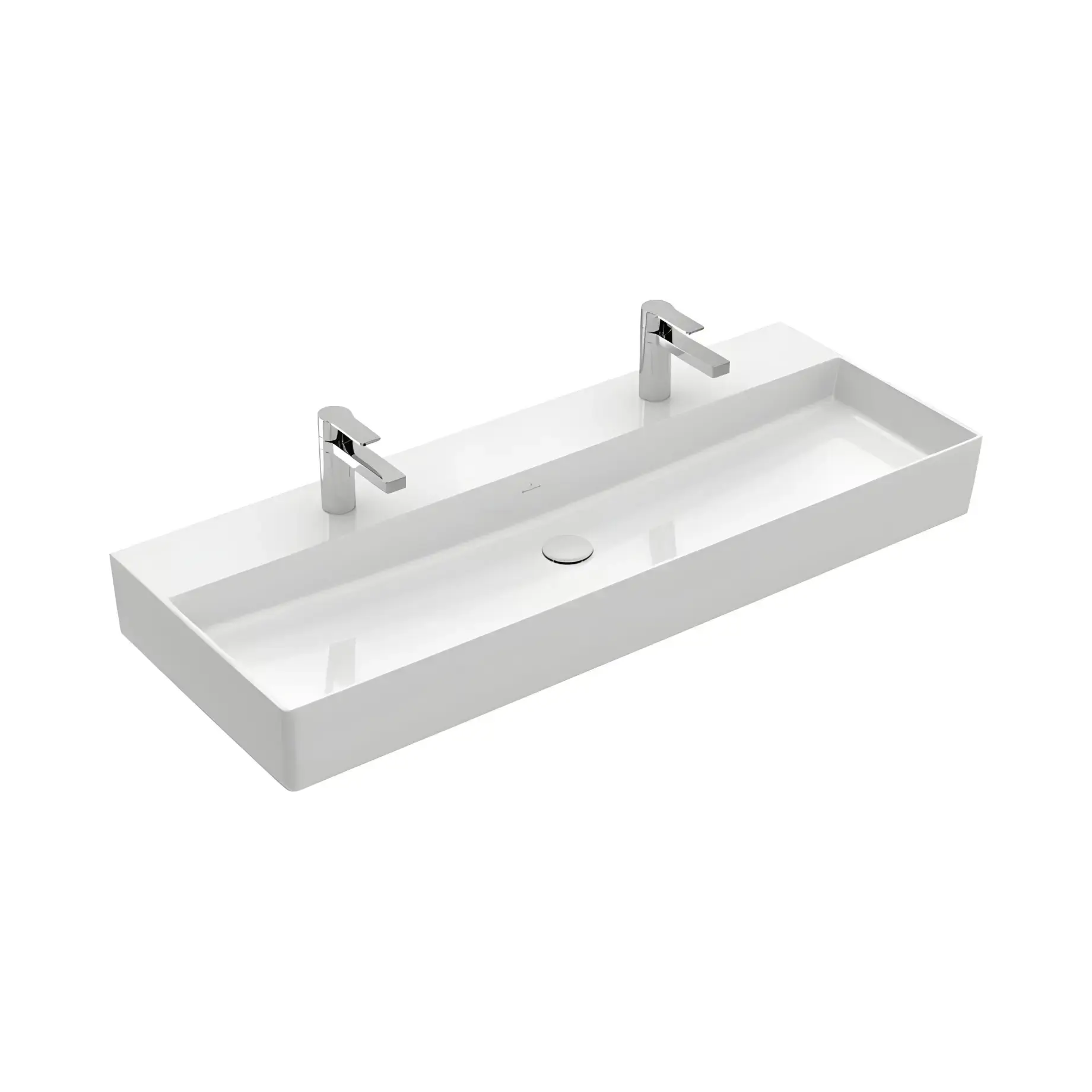 Умивальник Memento 2.0 Villeroy & Boch 4A22CGR1 Alpine White CeramicPlus 120 x 47 см — вид на білому тлі