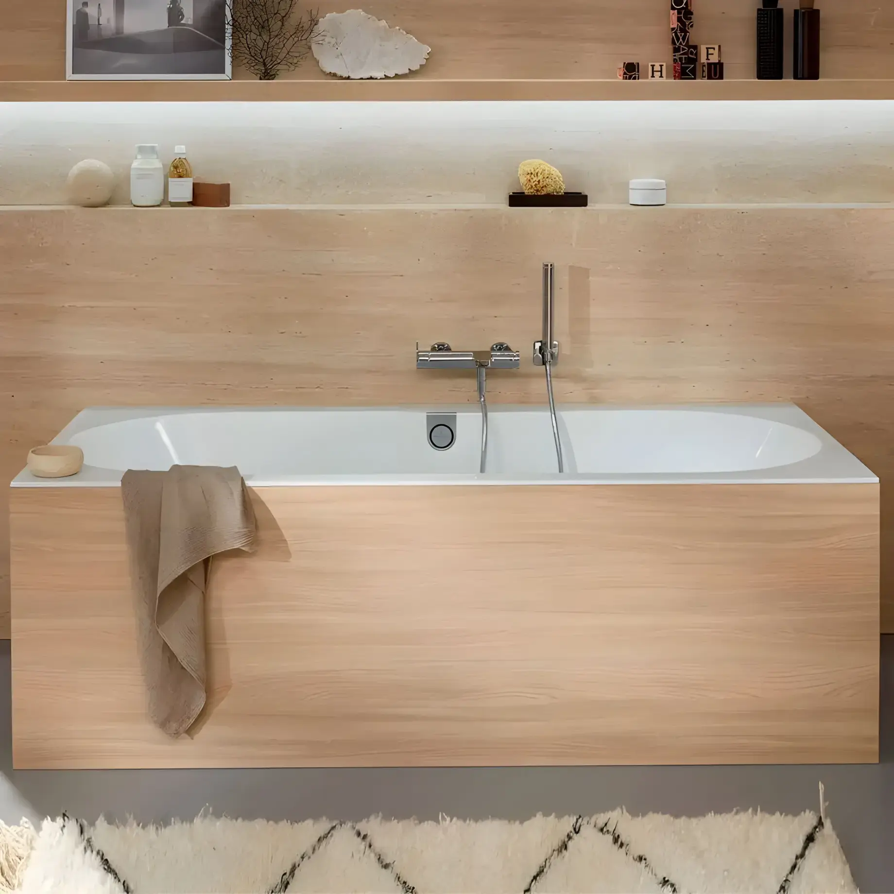 Ванна Oberon 2.0 Villeroy & Boch UBQ180OBR2DV-RW Stone White 180 х 80 см — бічний ракурс