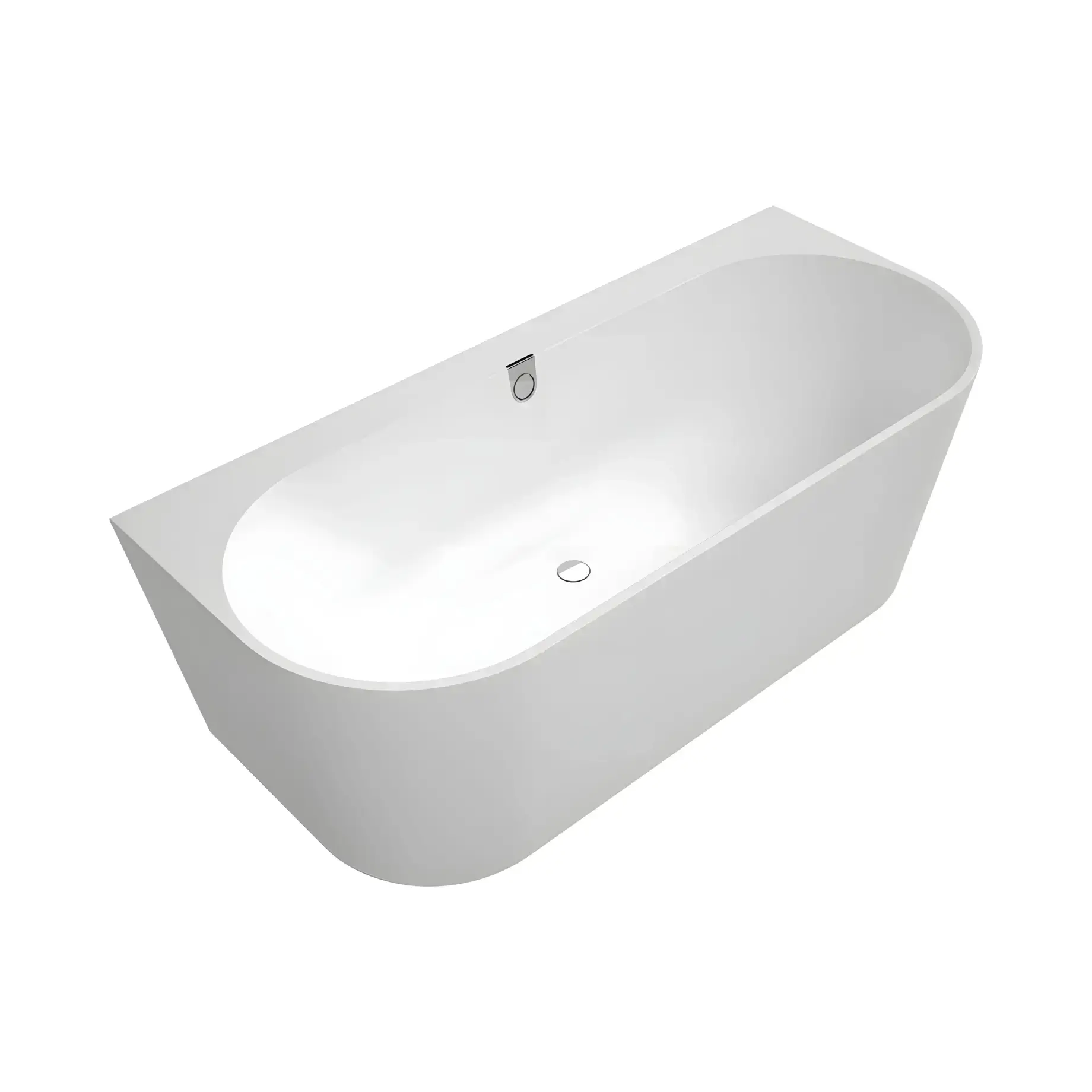 Ванна Oberon 2.0 Villeroy & Boch UBQ180OBR9CD00V-RW Stone White 180 х 80 см — вид на білому тлі