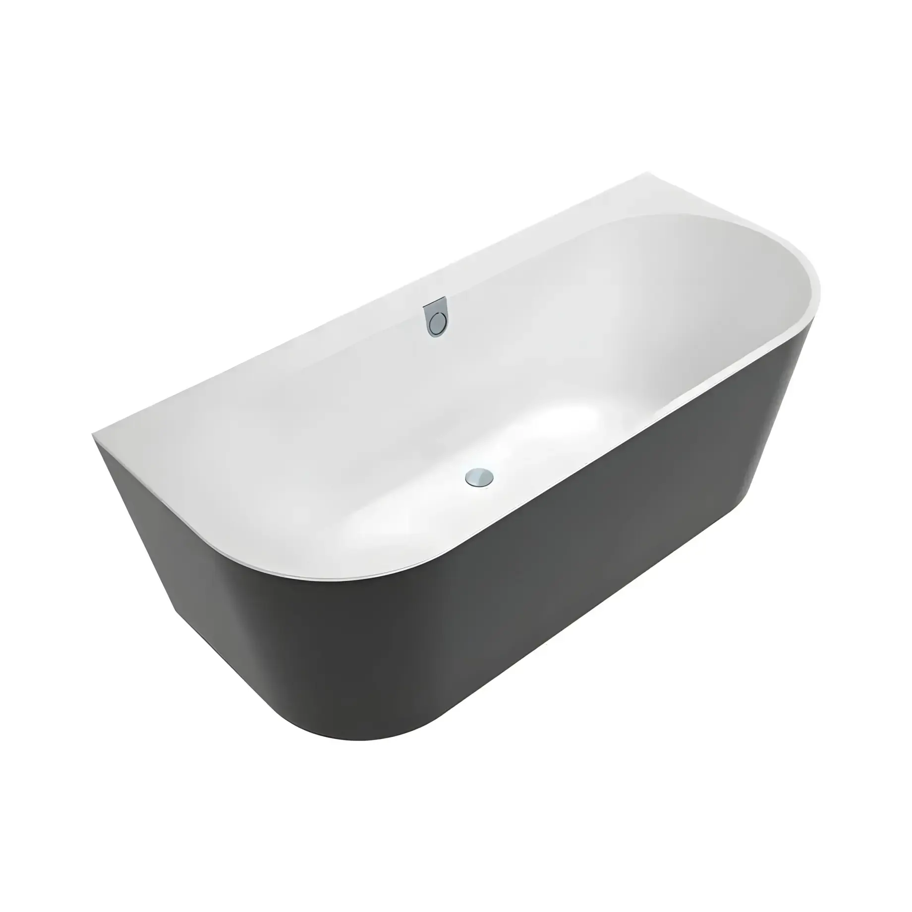 Ванна Oberon 2.0 Villeroy & Boch UBQ180OBR9CDBCV-01_BCT8 Coal Black 180 х 80 см — вид на білому тлі