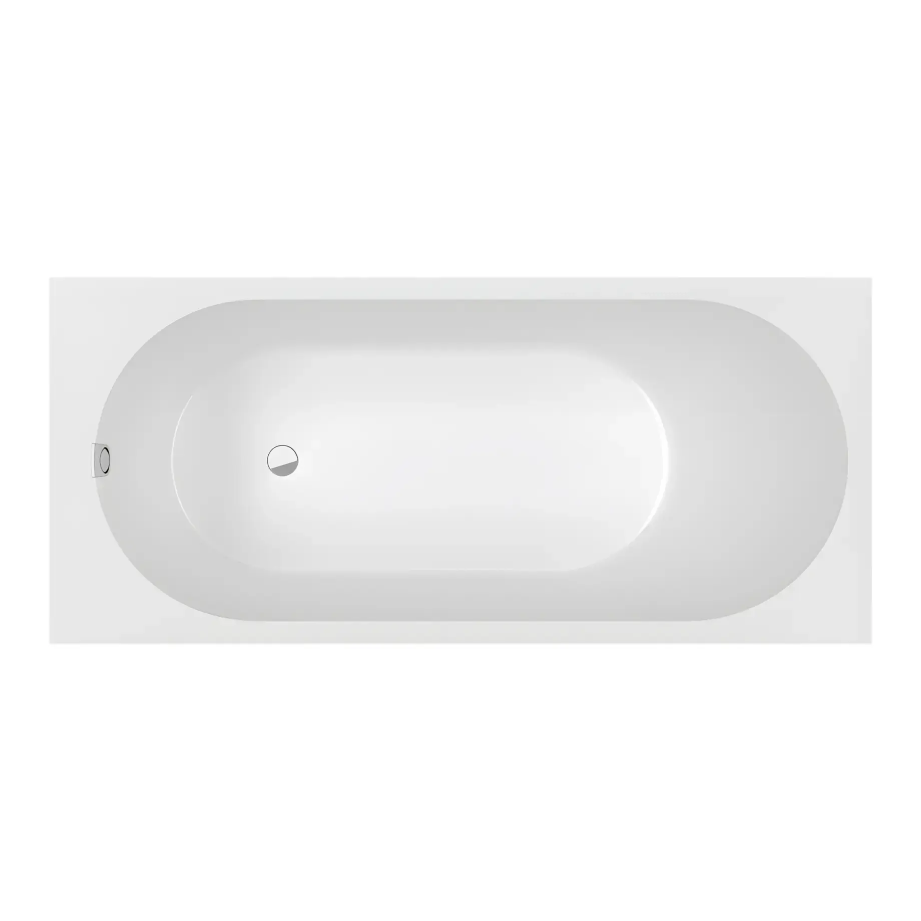 Ванна Oberon 2.0 Villeroy & Boch UBQ181OBR2DV-01 Alpine White 180 х 80 см — вид на білому тлі