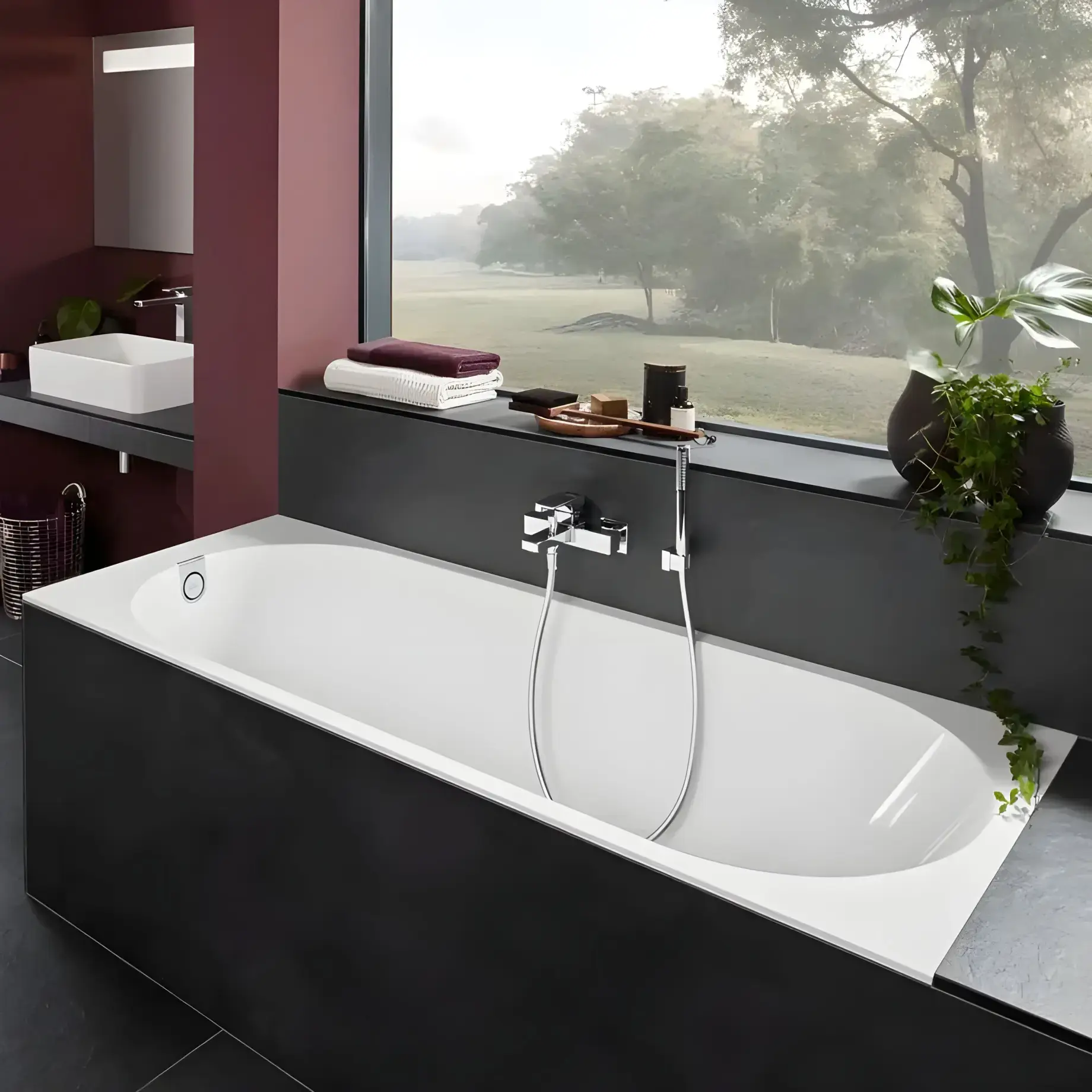 Ванна Oberon 2.0 Villeroy & Boch UBQ181OBR2DV-RW Stone White — вид спереду