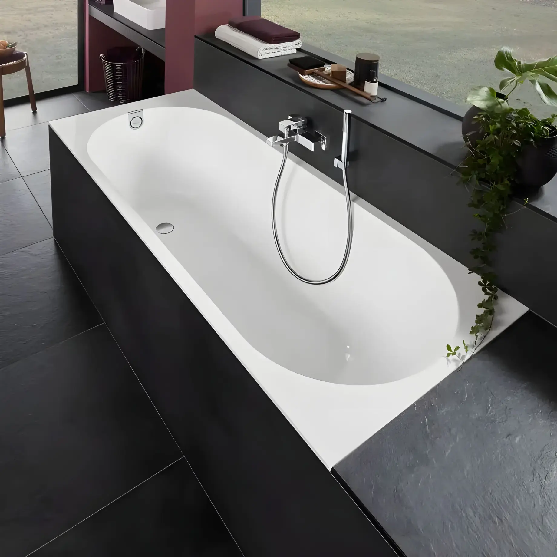 Ванна Oberon 2.0 Villeroy & Boch UBQ181OBR2DV-RW Stone White — бічний ракурс