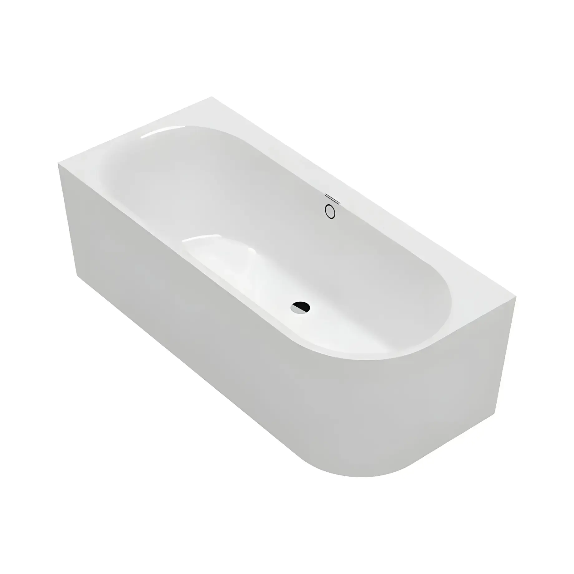 Ванна Oberon 2.1 Villeroy & Boch UBQ180OBN9CL00VD-RW Stone White 180 х 80 см — вид на білому тлі