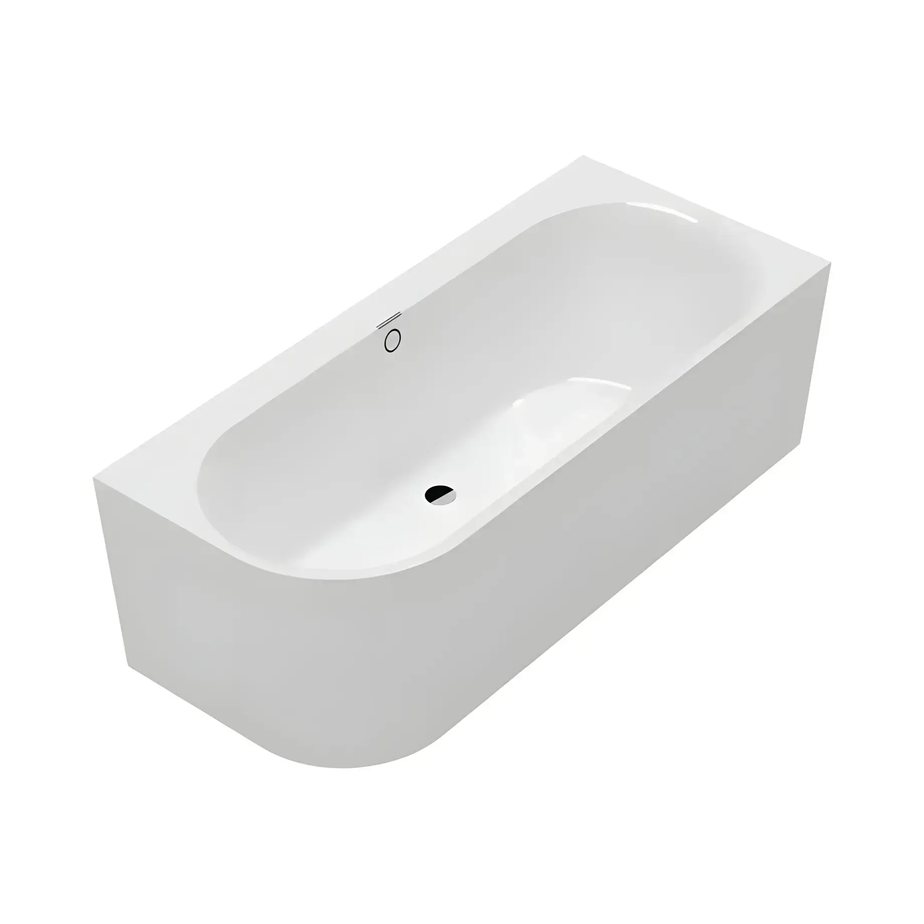 Ванна Oberon 2.1 Villeroy & Boch UBQ180OBN9CR00VD-RW Stone White 180 х 80 см — вид на білому тлі