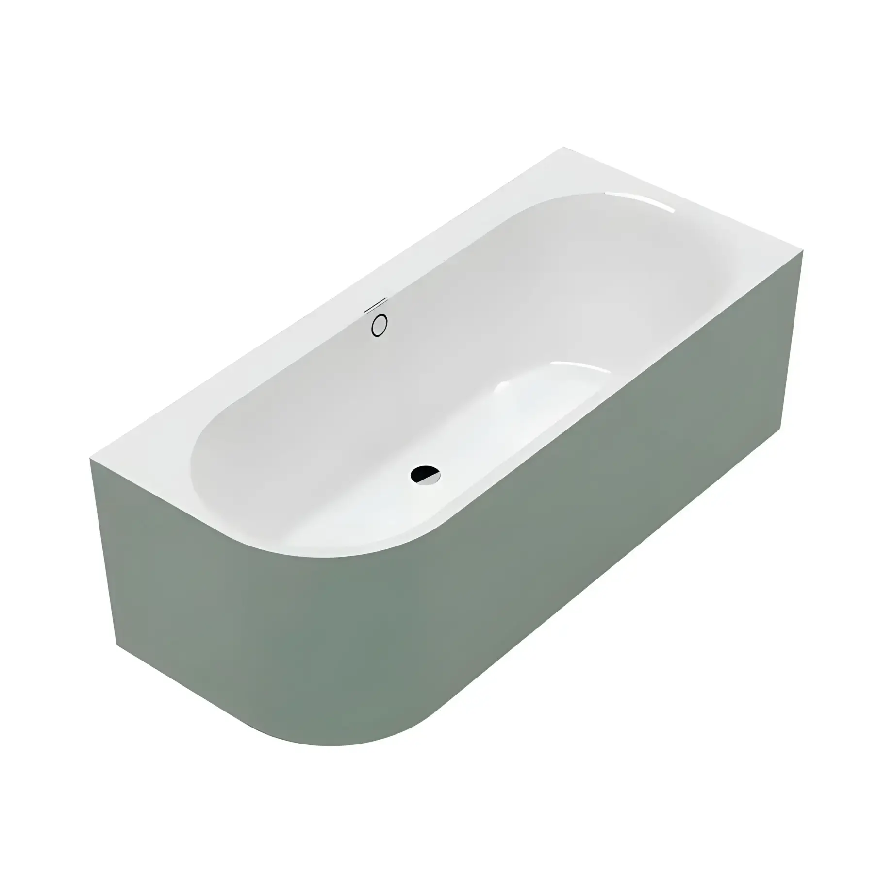 Ванна Oberon 2.1 Villeroy & Boch UBQ180OBN9CRBCVD-01_BCS8 Sage Green 180 х 80 см — вид на білому тлі