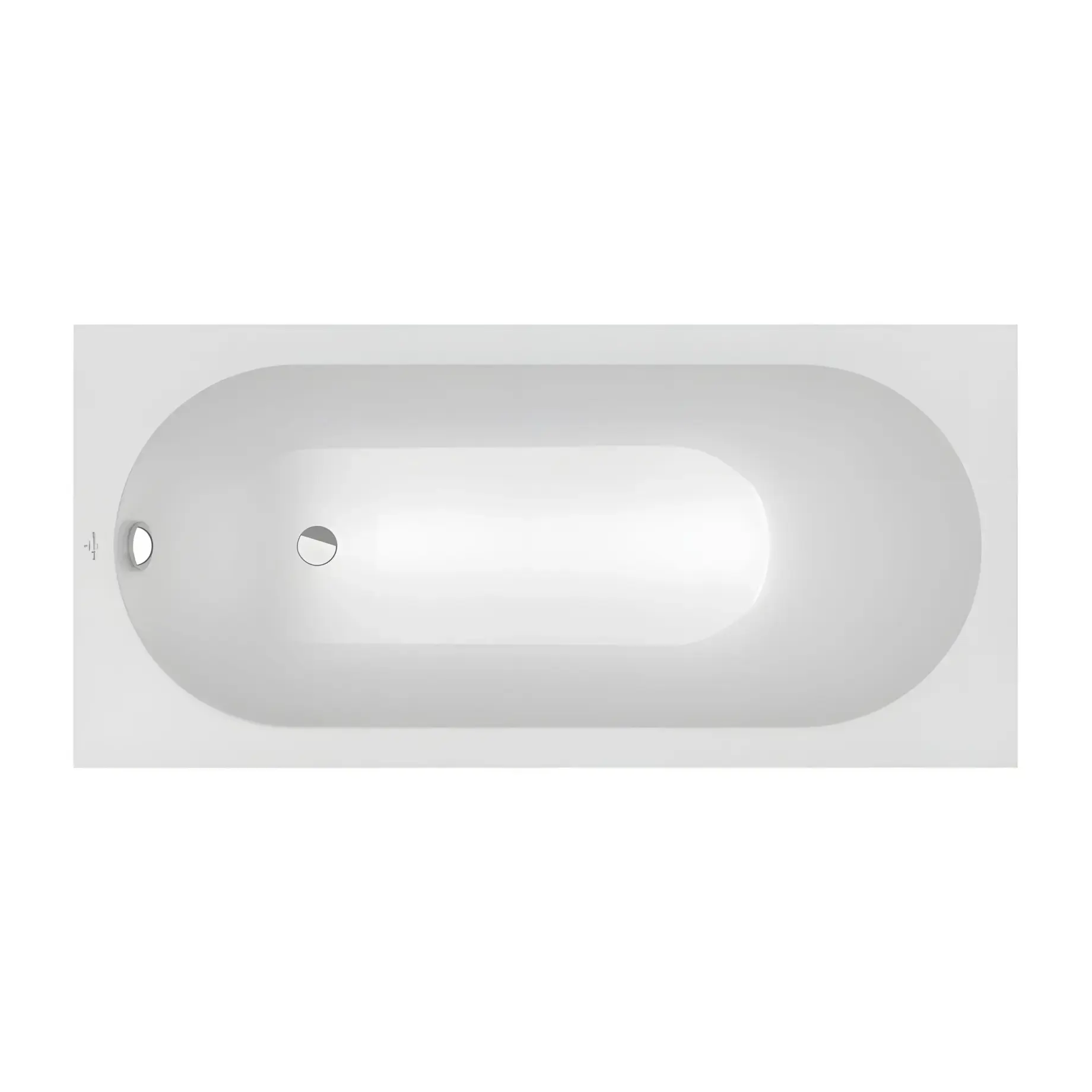 Ванна Oberon Villeroy & Boch UBQ160OBE2V-RW Stone White 160 x 75 см — вид на білому тлі