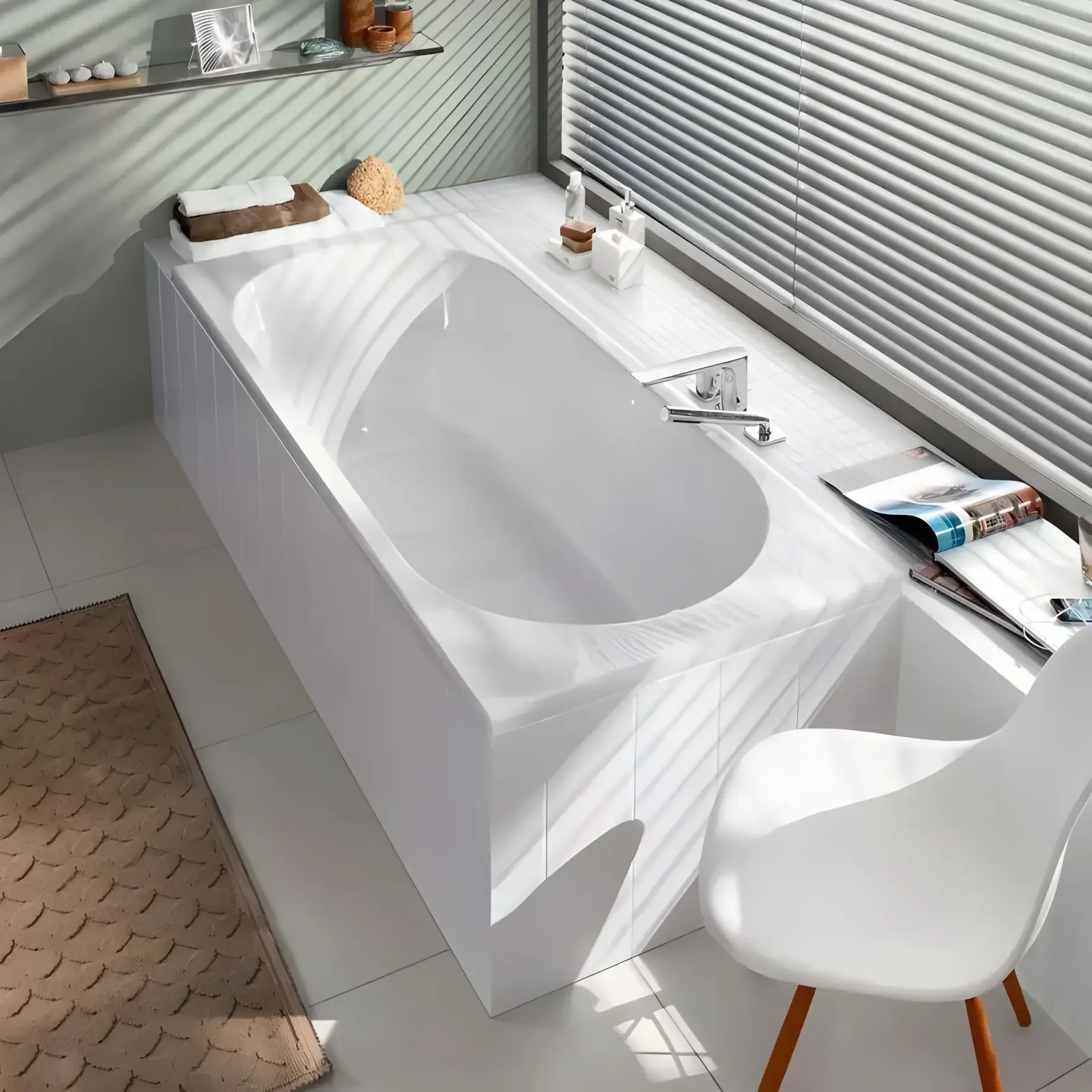 Ванна Oberon Villeroy & Boch UBQ180OBE2V-01 Alpine White 180 х 80 см — вид спереду