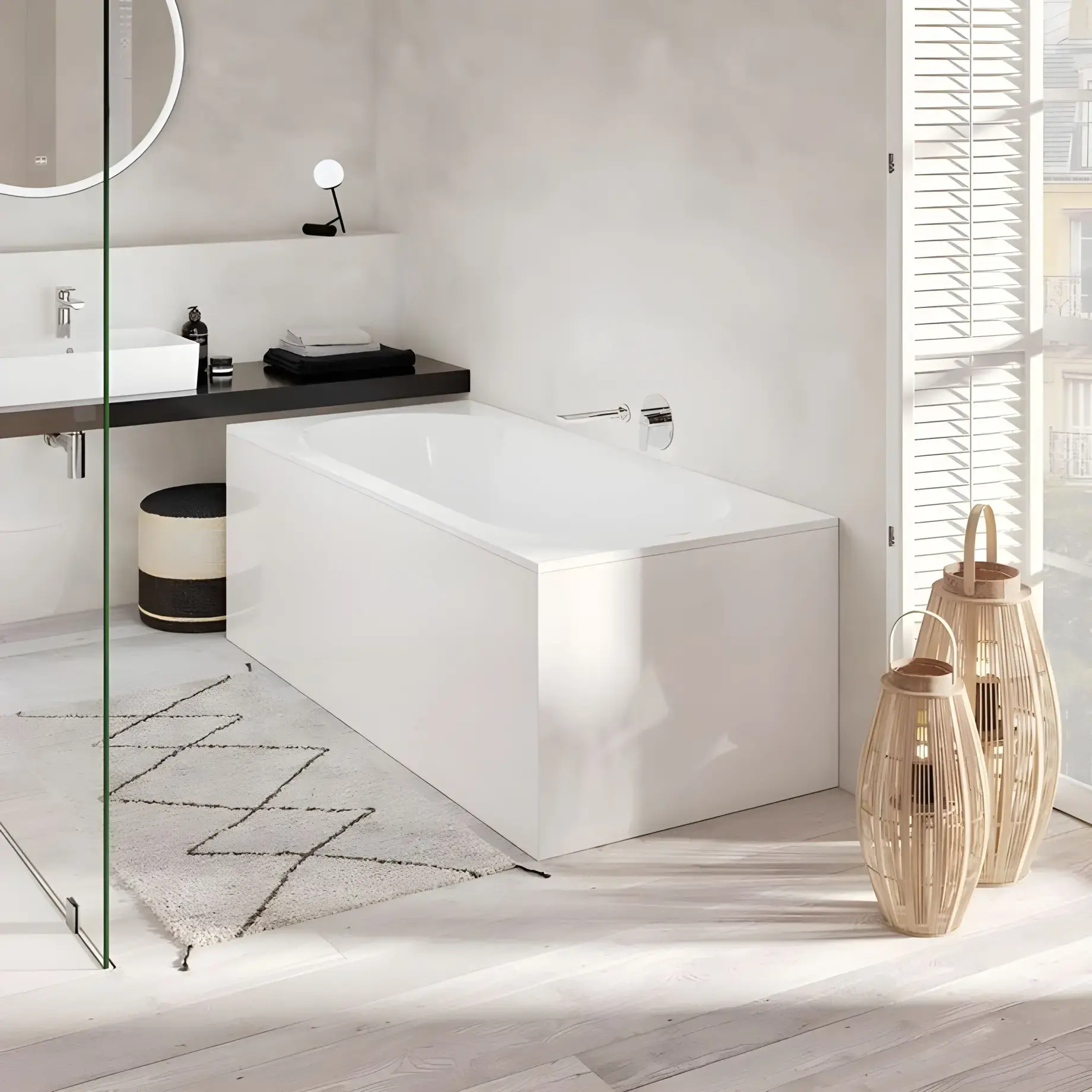Ванна Oberon Villeroy & Boch UBQ180OBE2V-01 Alpine White 180 х 80 см — ракурс 3/4