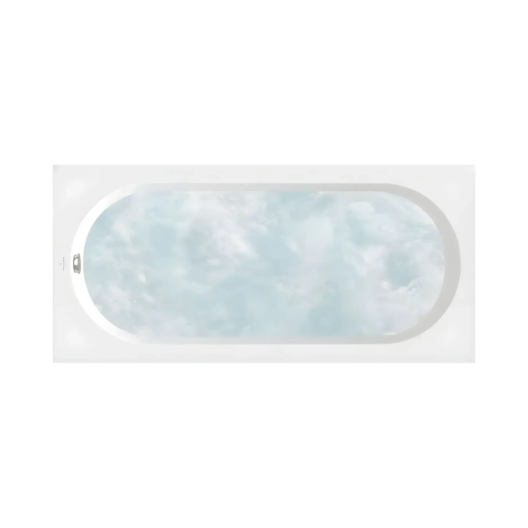 Ванна Oberon з гідромасажною системою Whirlpool Hydropool Comfort (HC) Villeroy & Boch UHC180OBE2A1V01 Alpine White 180 х 80 см — вид на білому тлі