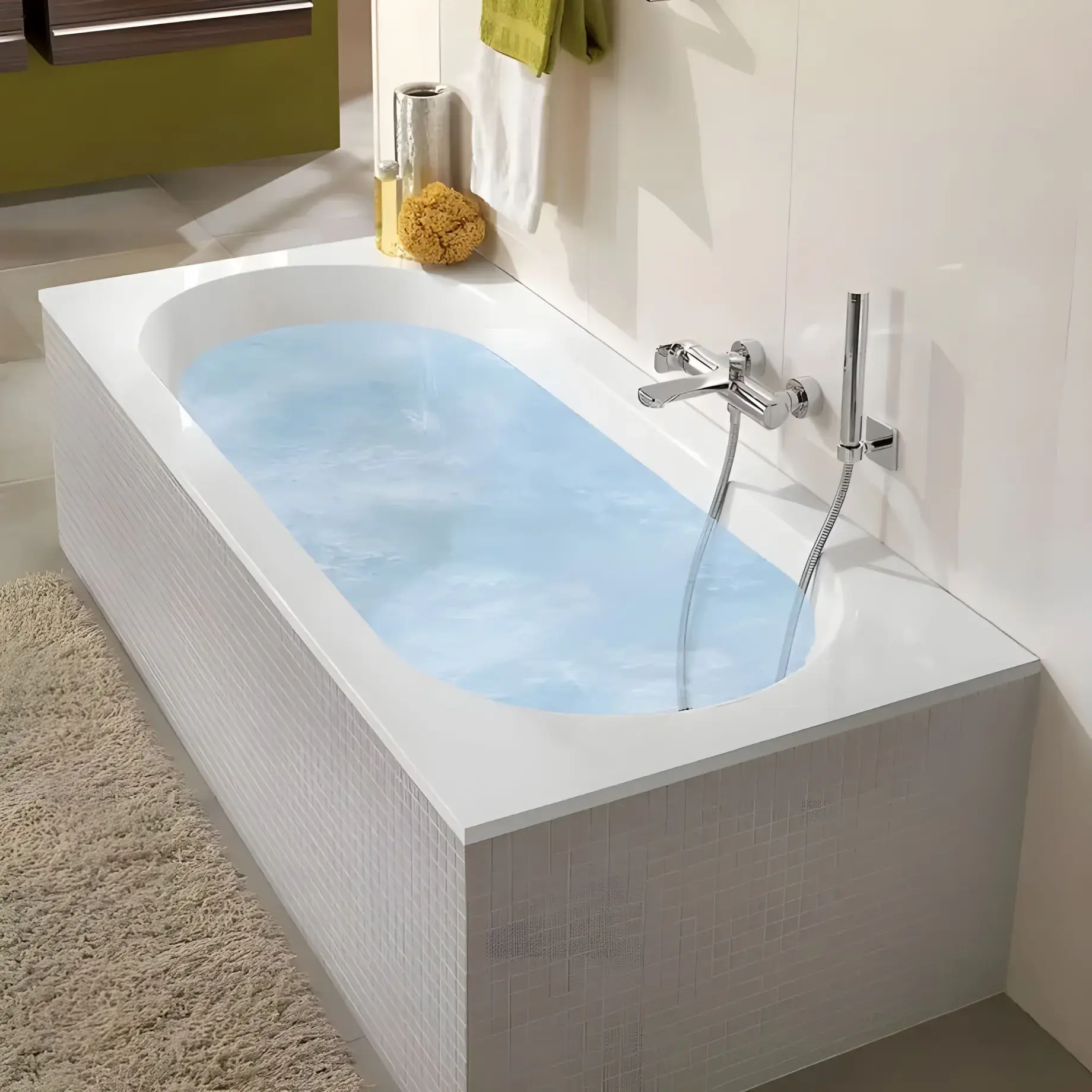 Ванна Oberon з гідромасажною системою Whirlpool Hydropool Comfort (HC) Villeroy & Boch UHC180OBE2A1V01 — вид спереду