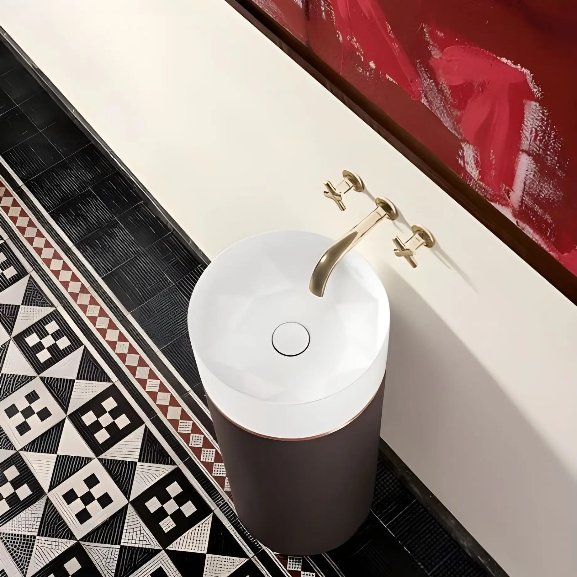 Умивальник Octagon Villeroy & Boch 417000PQ Mocha Leather — вид спереду