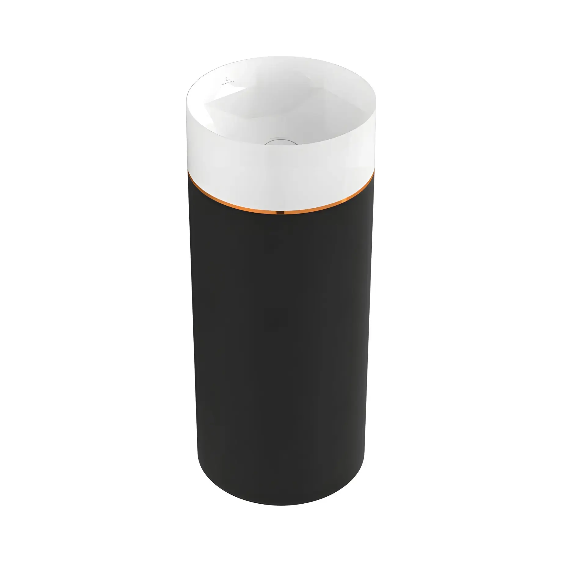 Умивальник Octagon Villeroy & Boch 417000PU Jet Black Leather 40 х 40 см — вид на білому тлі