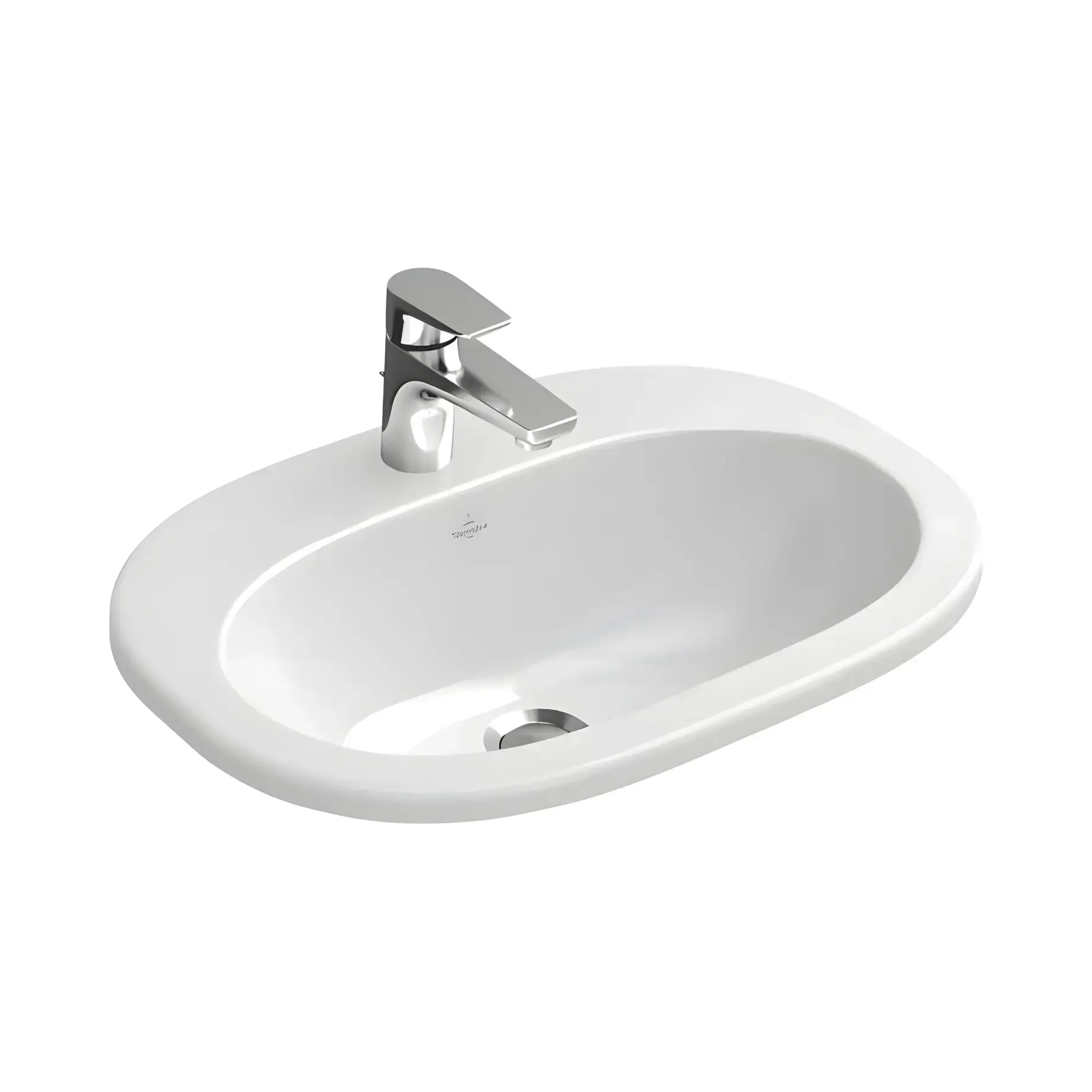 Умивальник O.novo Villeroy & Boch 41615601 Alpine White 56 х 40.5 см — вид на білому тлі