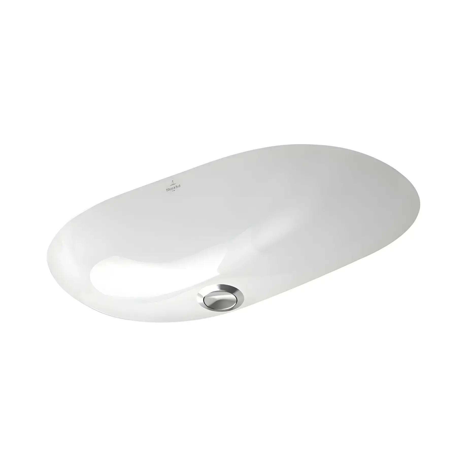 Умивальник O.novo Villeroy & Boch 416250R1 Alpine White CeramicPlus 53 х 32 см — вид на білому тлі