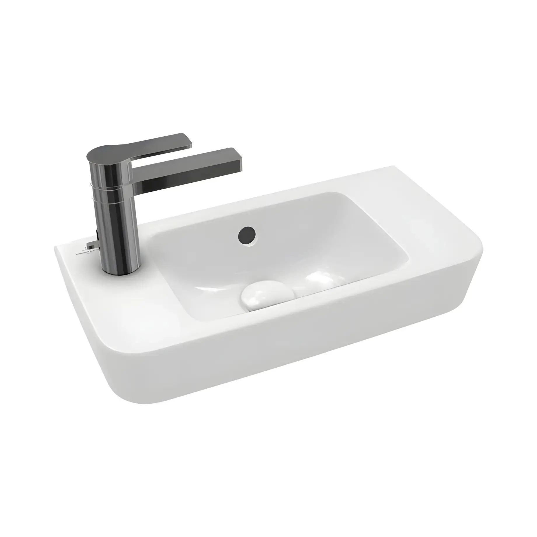 Умивальник O.novo Villeroy & Boch 4342L501 Alpine White 50 х 25 см — вид на білому тлі