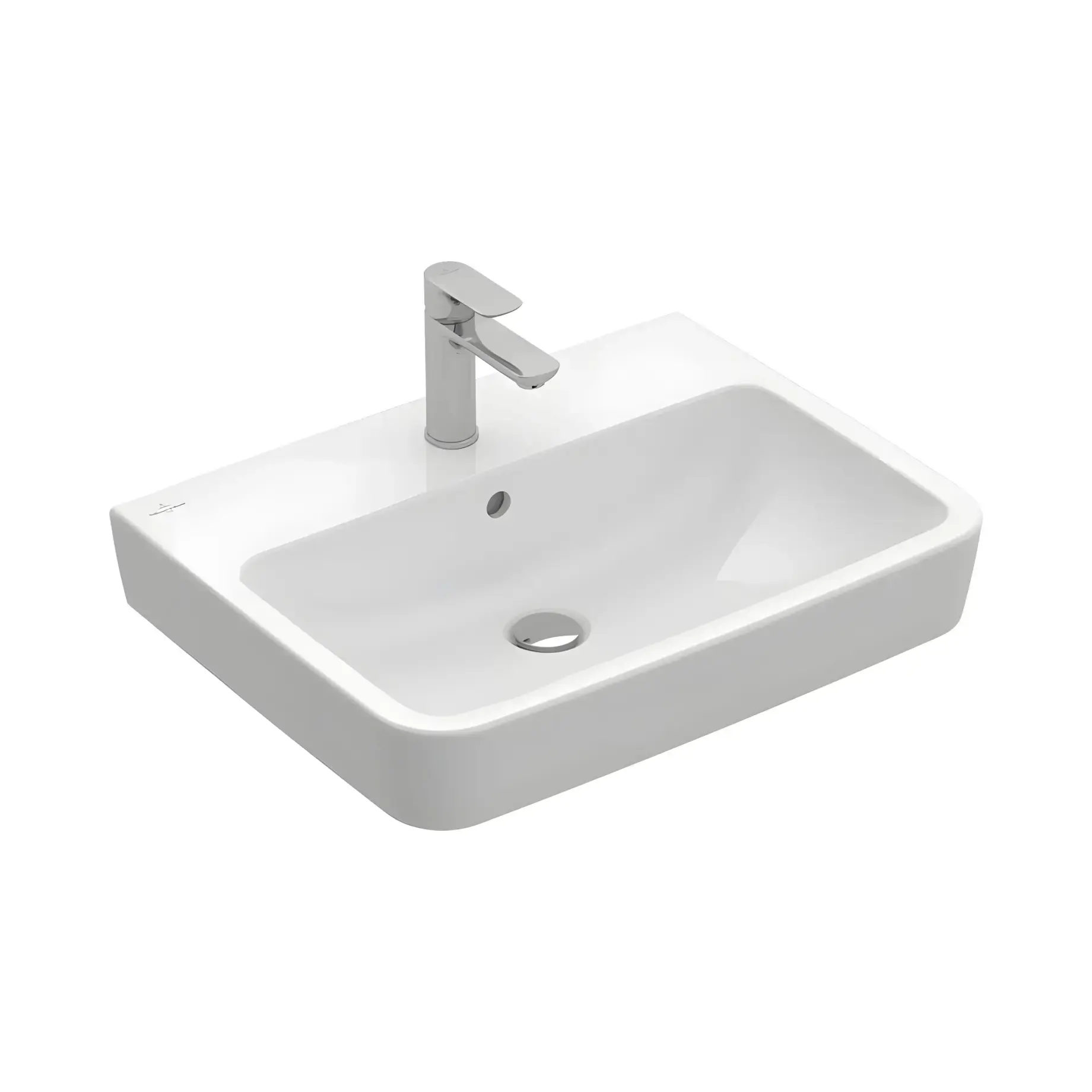 Умивальник O.novo Villeroy & Boch 4A416001 Alpine White 60 х 46 см — вид на білому тлі