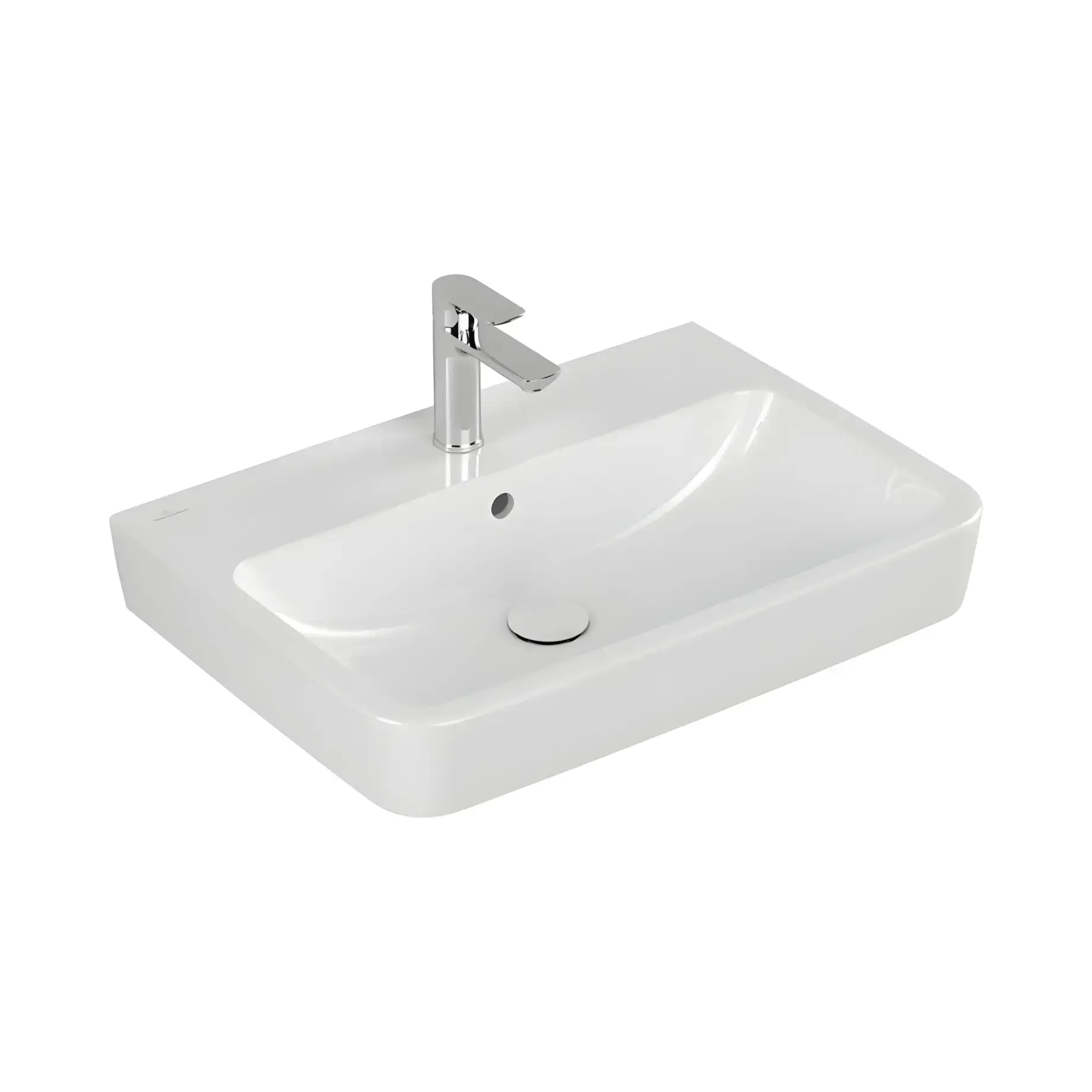 Умивальник O.novo Villeroy & Boch 4A416501 Alpine White 65 х 46 см — вид на білому тлі
