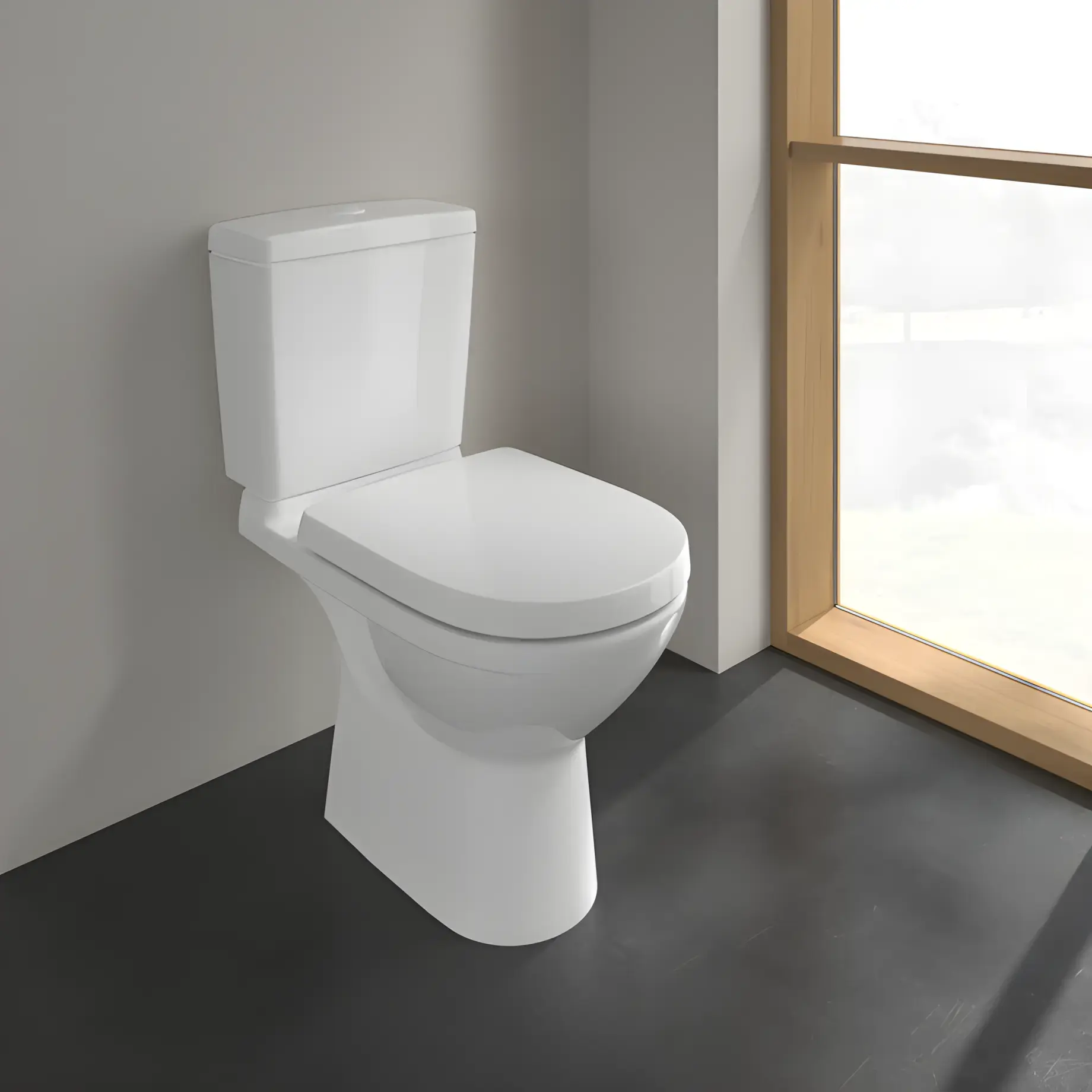 Унітаз-компакт O.Novo Villeroy & Boch 5661T301 — бічний ракурс