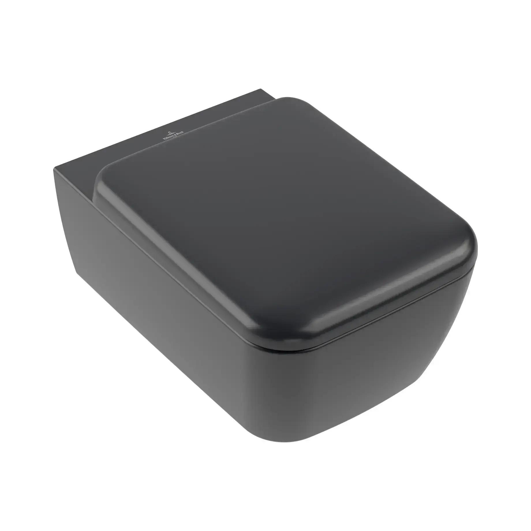 Унітаз Skyla Villeroy & Boch 4682CLR7 Pure Black CeramicPlus 53 х 37 см — вид на білому тлі