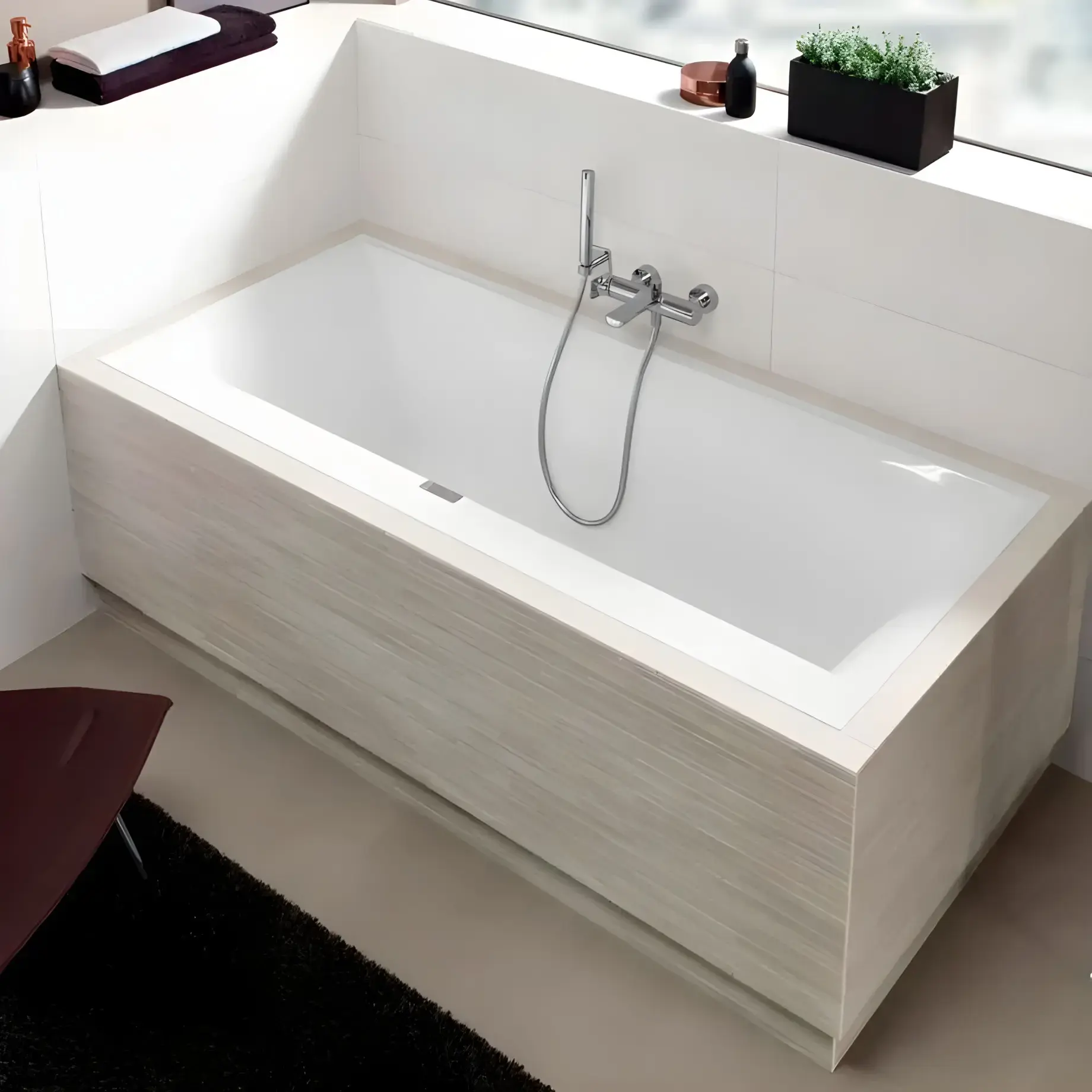 Ванна Squaro Edge 12 Villeroy & Boch UBQ180SQE2DV-01 180 х 80 см — вид спереду