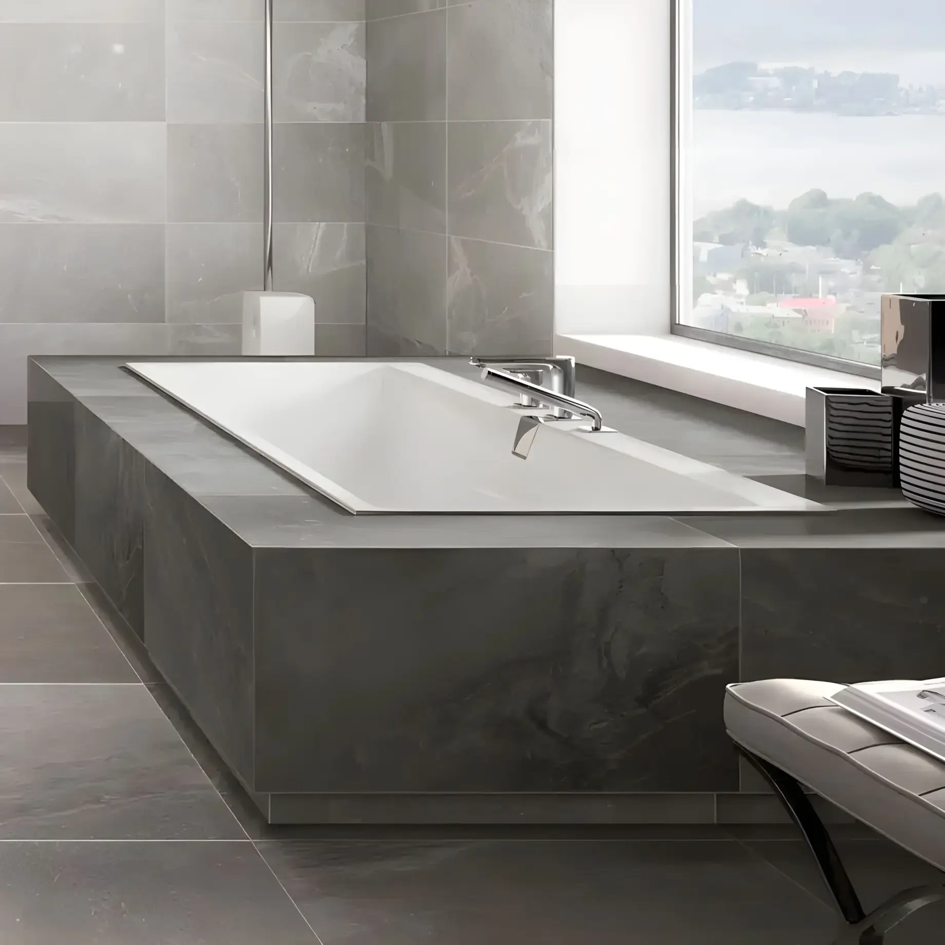 Ванна Squaro Edge 12 Villeroy & Boch UBQ180SQE2DV-01 180 х 80 см — бічний ракурс