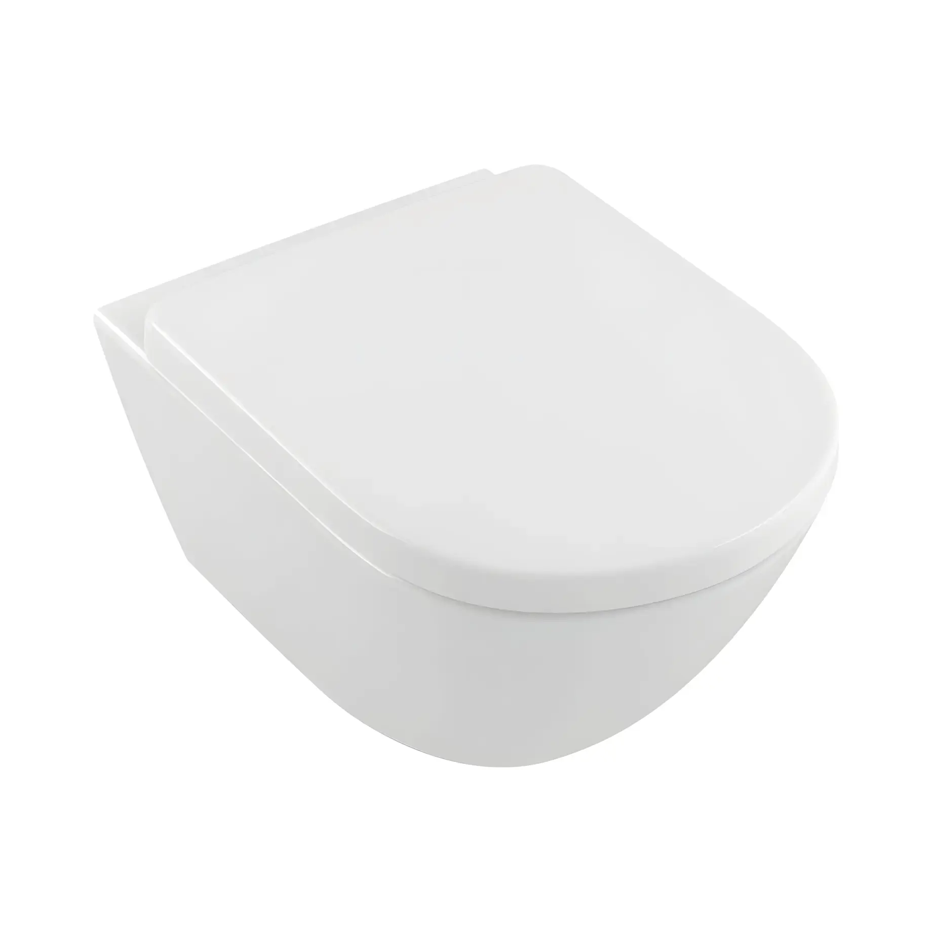 Унітаз Subway 2.0 із сидінням Villeroy & Boch 4609R001 + 9M86S101 White Alpin 41 х 58 см — вид на білому тлі