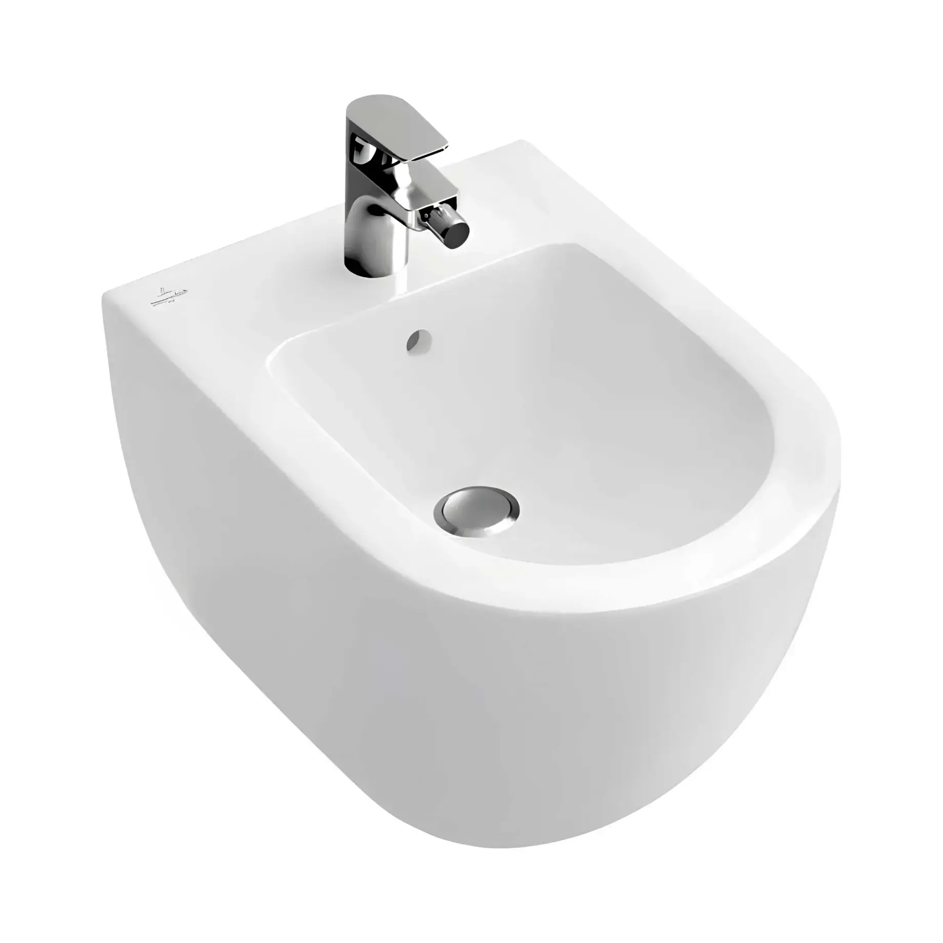 Біде Subway 2.0 Villeroy & Boch 540600R1 White Alpin CeramicPlus 35.5 x 48 см — вид на білому тлі