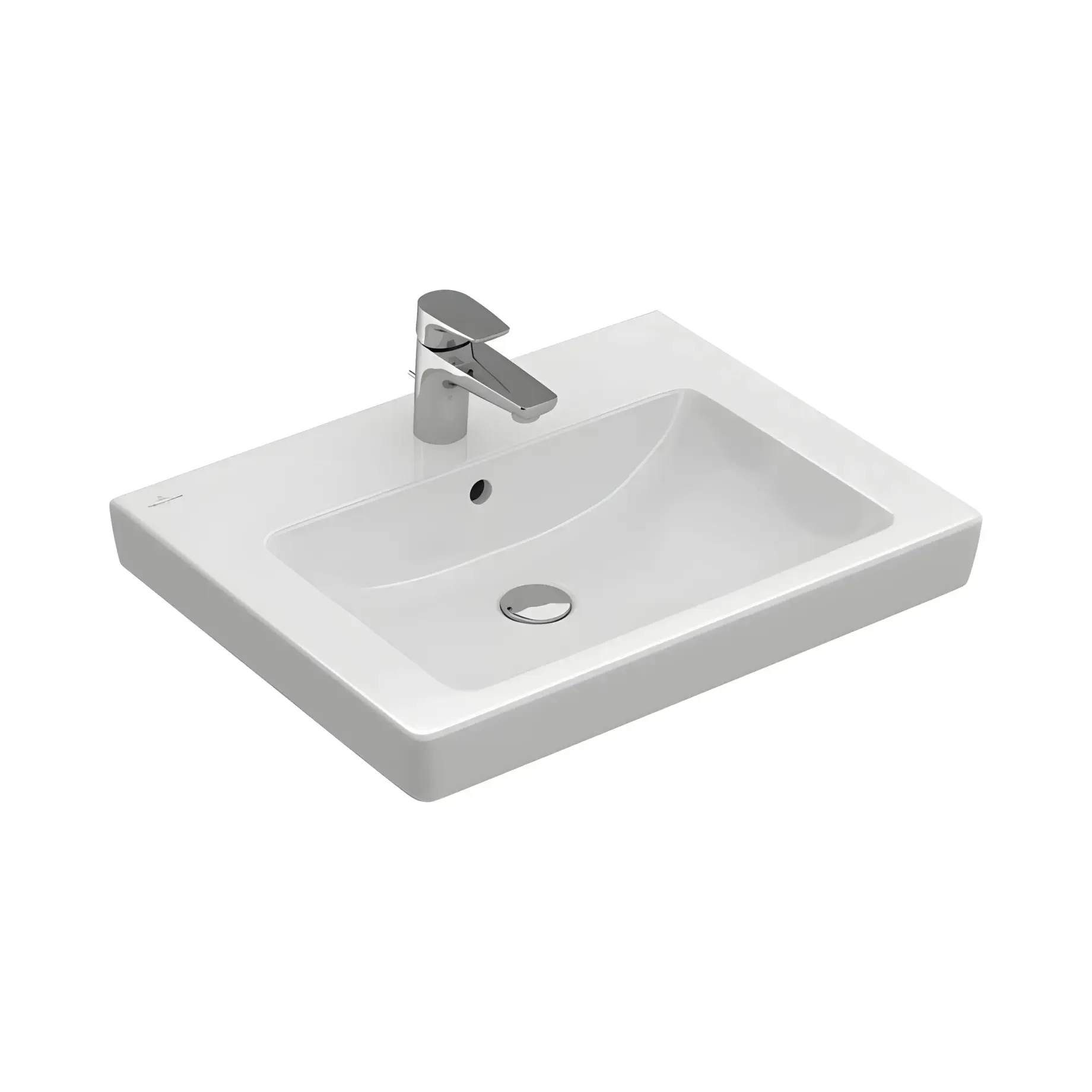 Умивальник Subway 2.0 Villeroy & Boch 71136001 Alpine White 60 х 47 см — вид на білому тлі